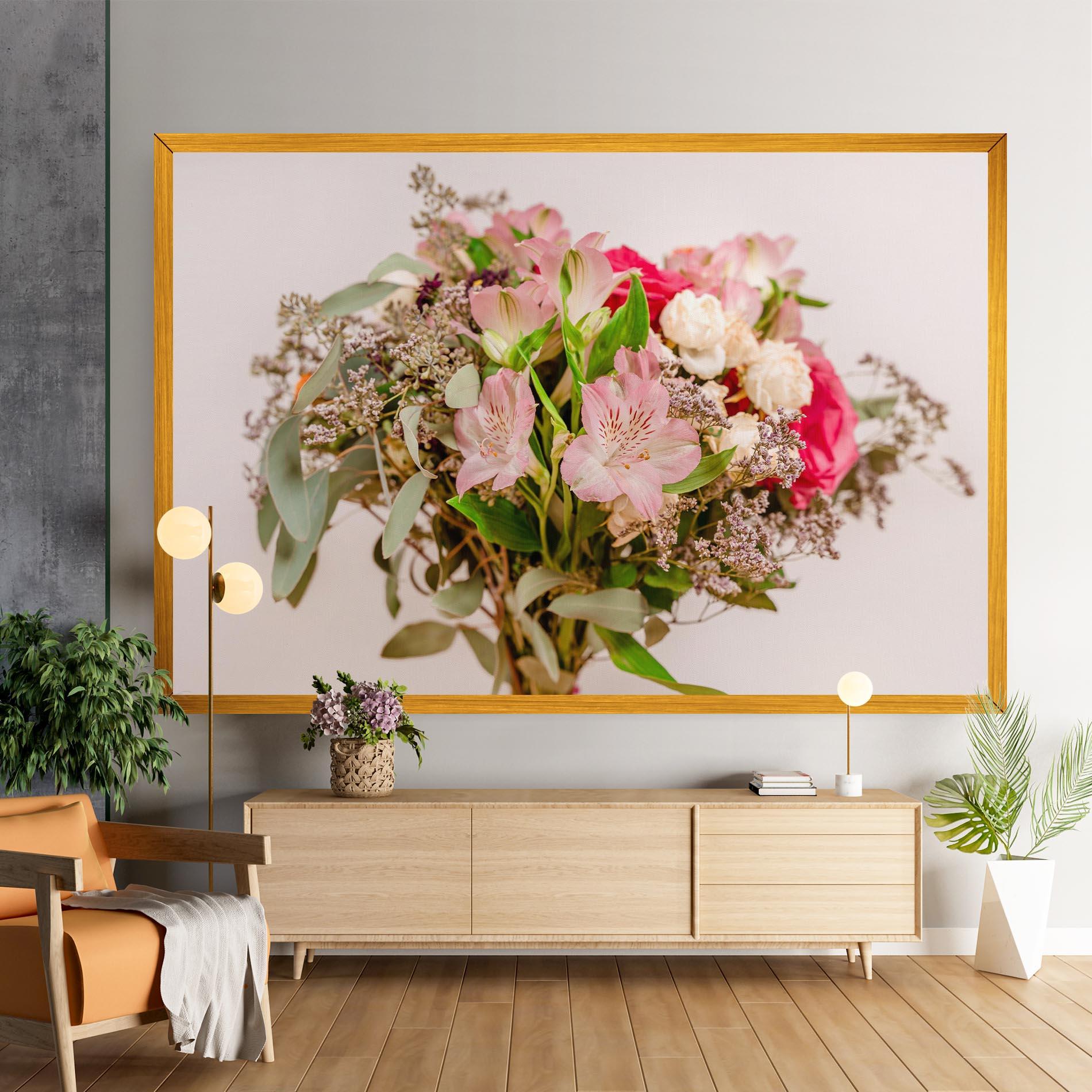 Vászonkép Girly Pink Bouquet mockup 9