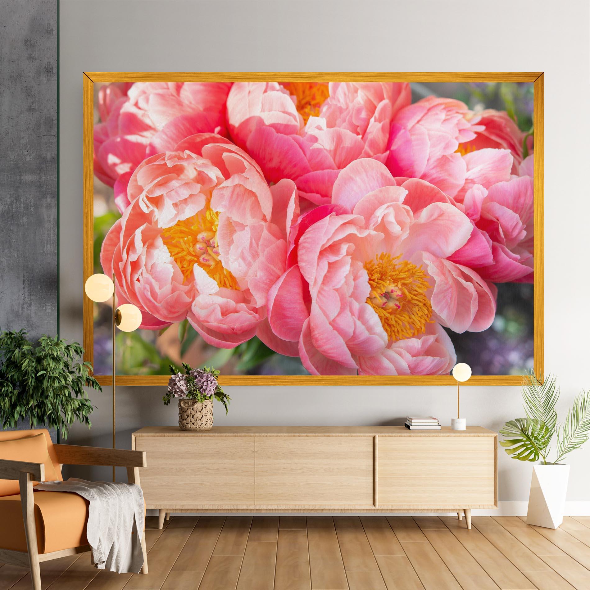 Vászonkép Opened Peonies Bouquet mockup 9