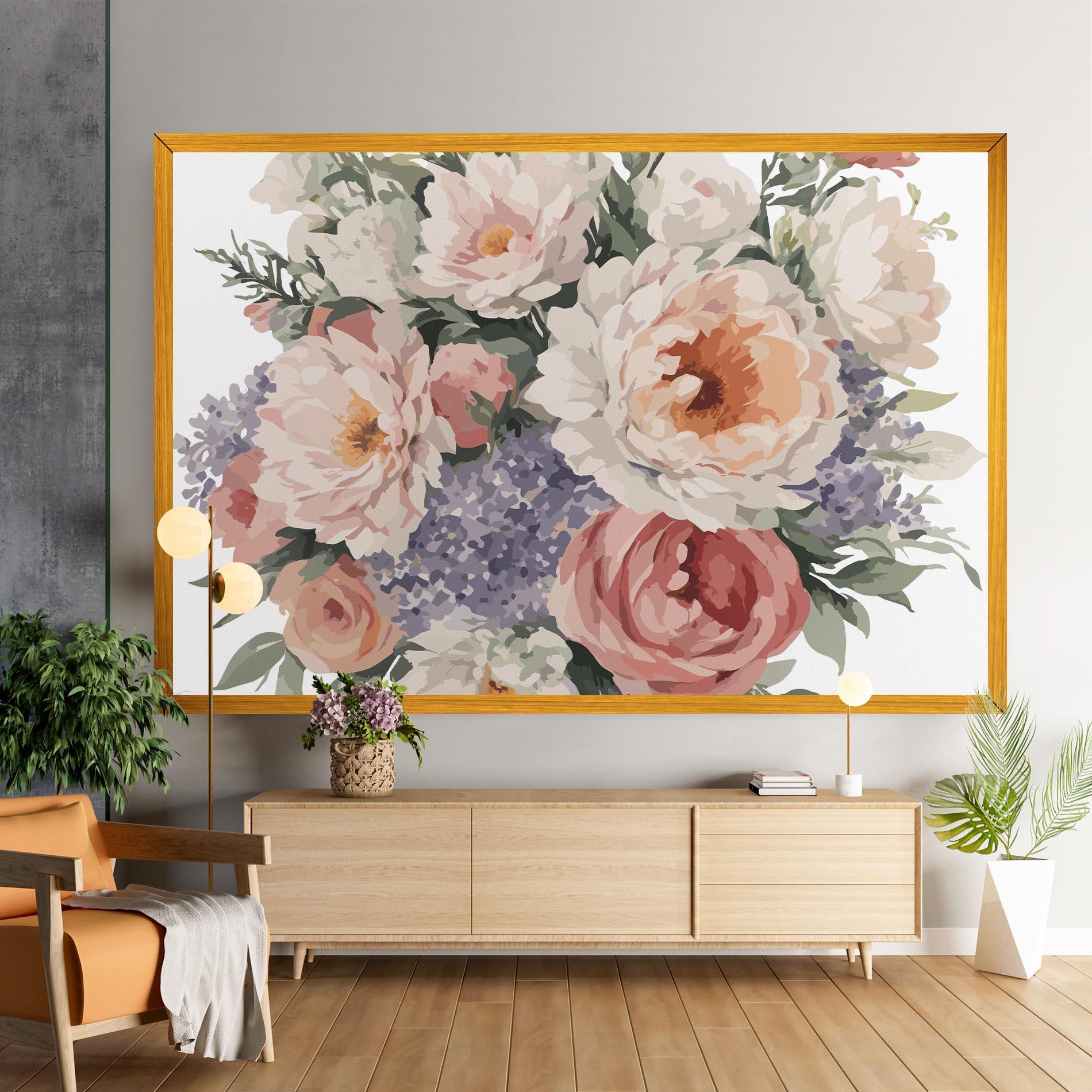 Vászonkép Pretty Watercolor Bouquet mockup 9