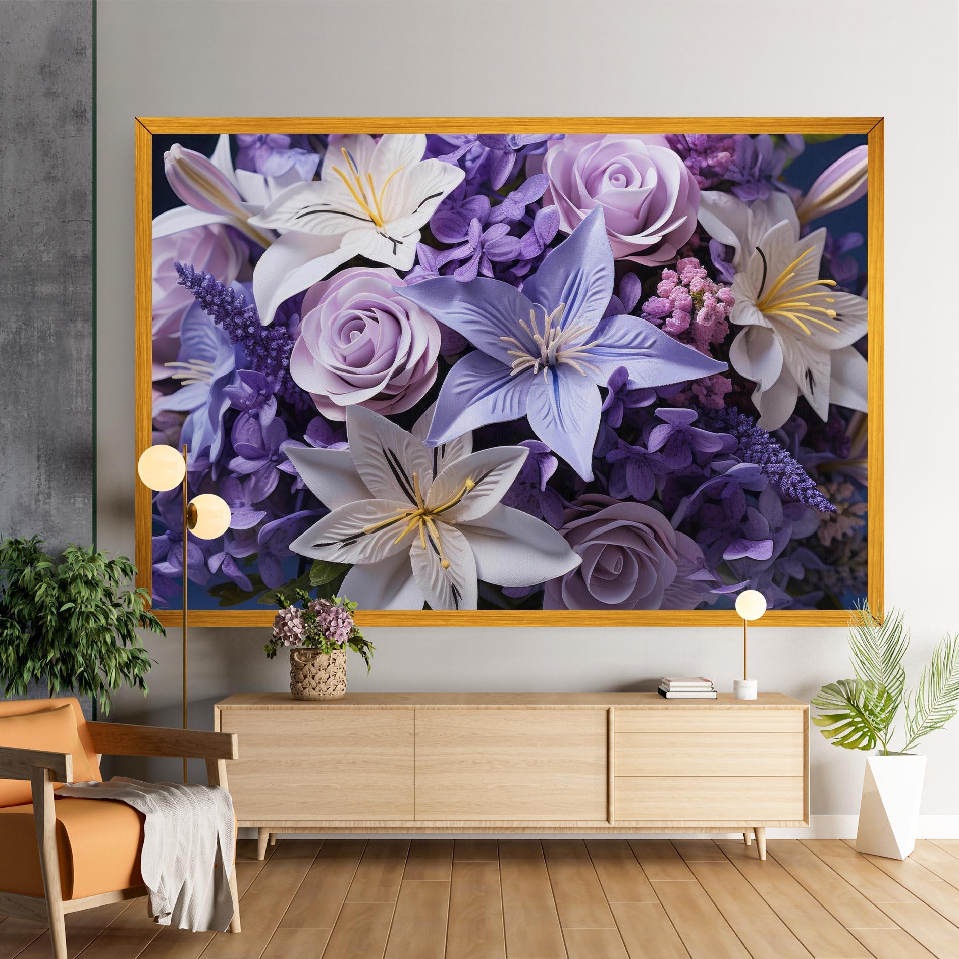 Vászonkép Purple Cute Bouquet mockup 9