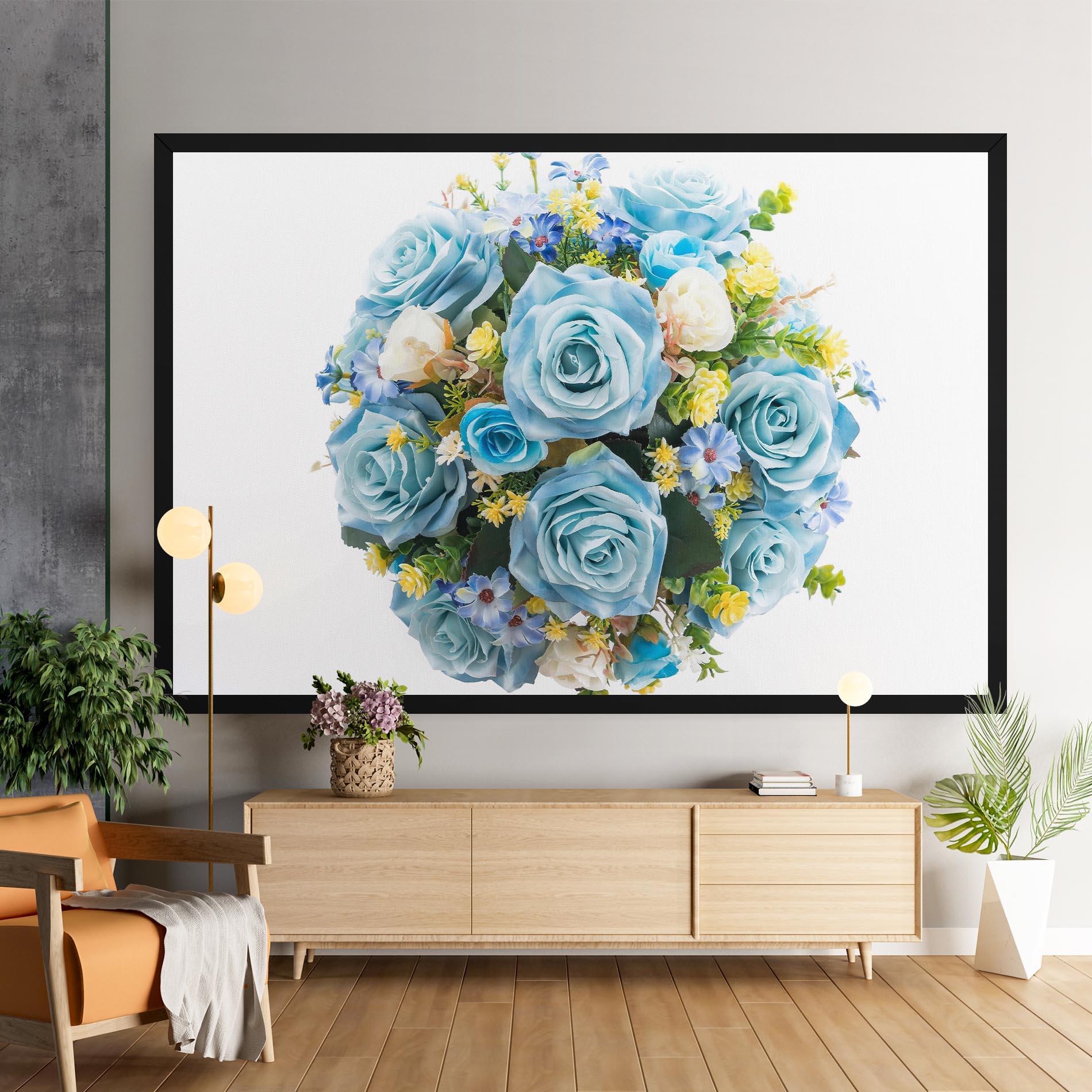 Vászonkép Blue Roses Bouquet mockup 9