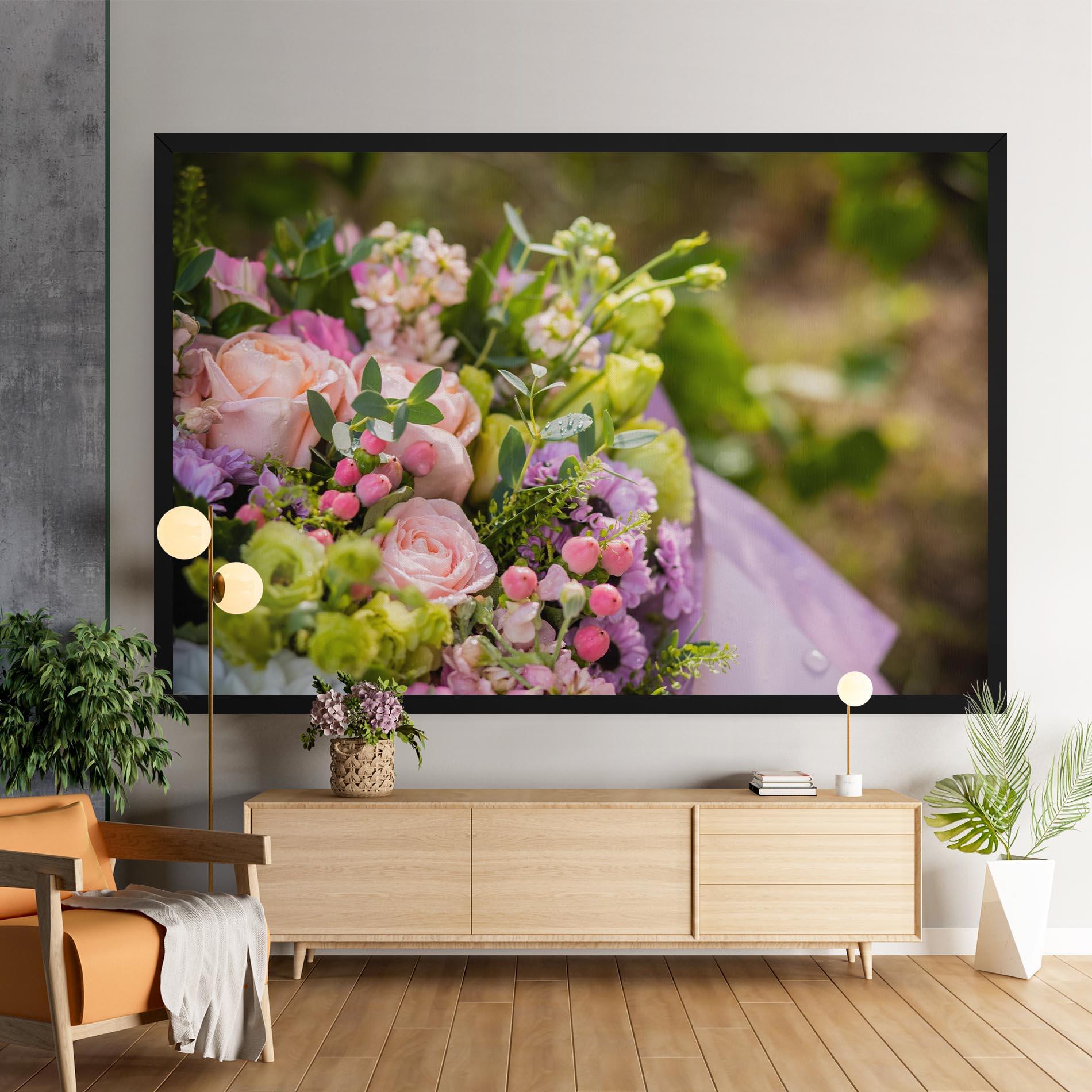 Vászonkép Green Pink Bouquet mockup 9