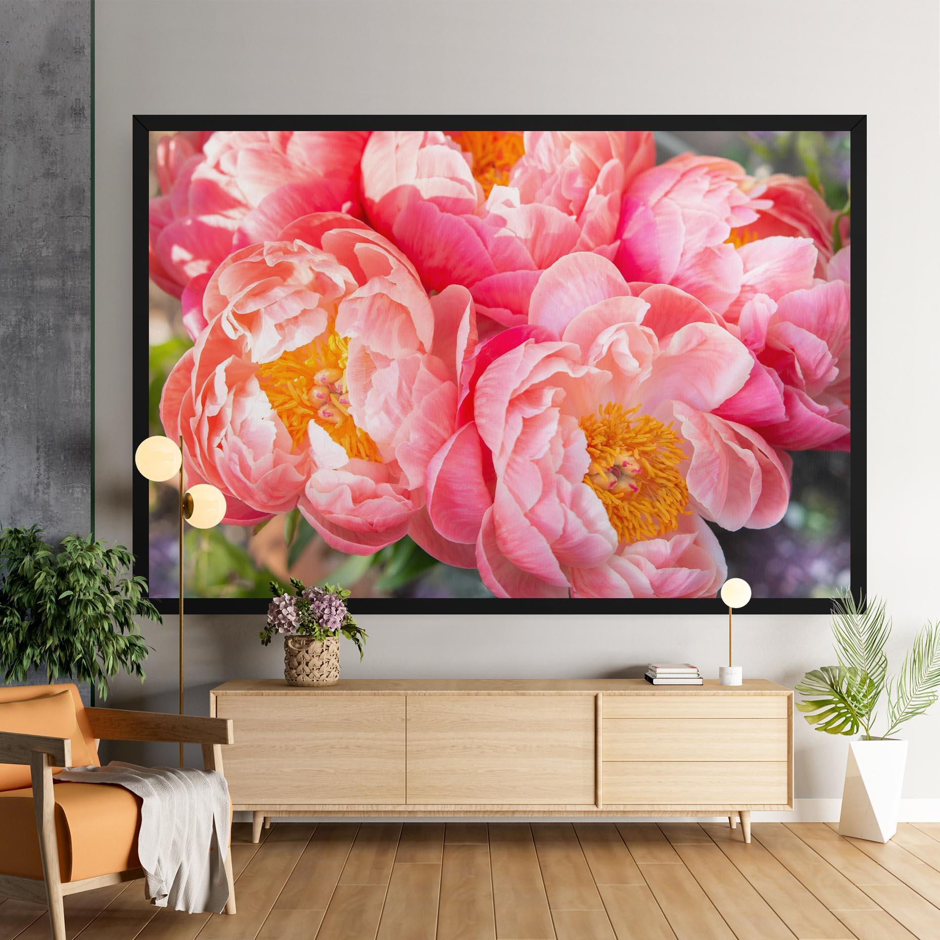 Vászonkép Opened Peonies Bouquet mockup 9