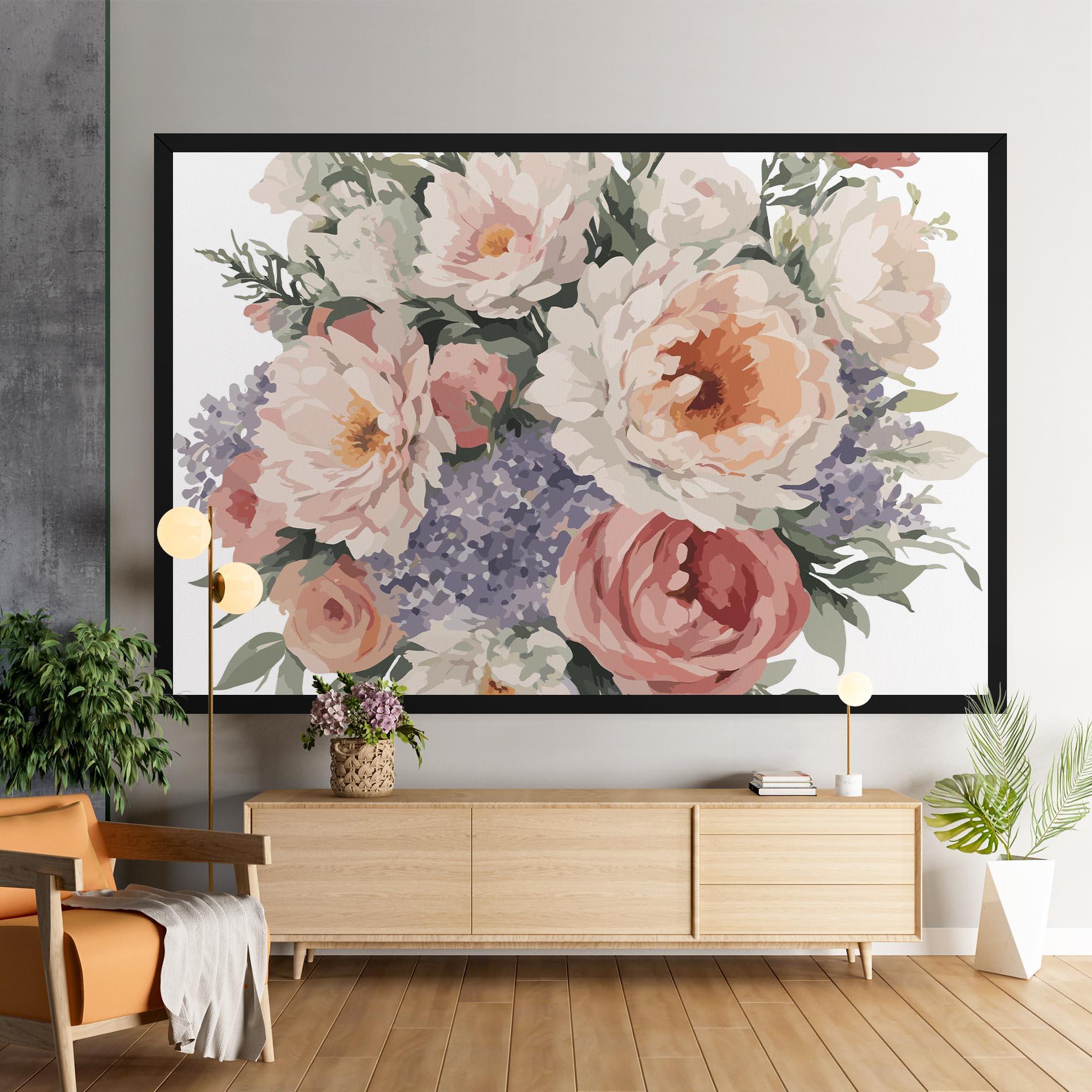 Vászonkép Pretty Watercolor Bouquet mockup 9