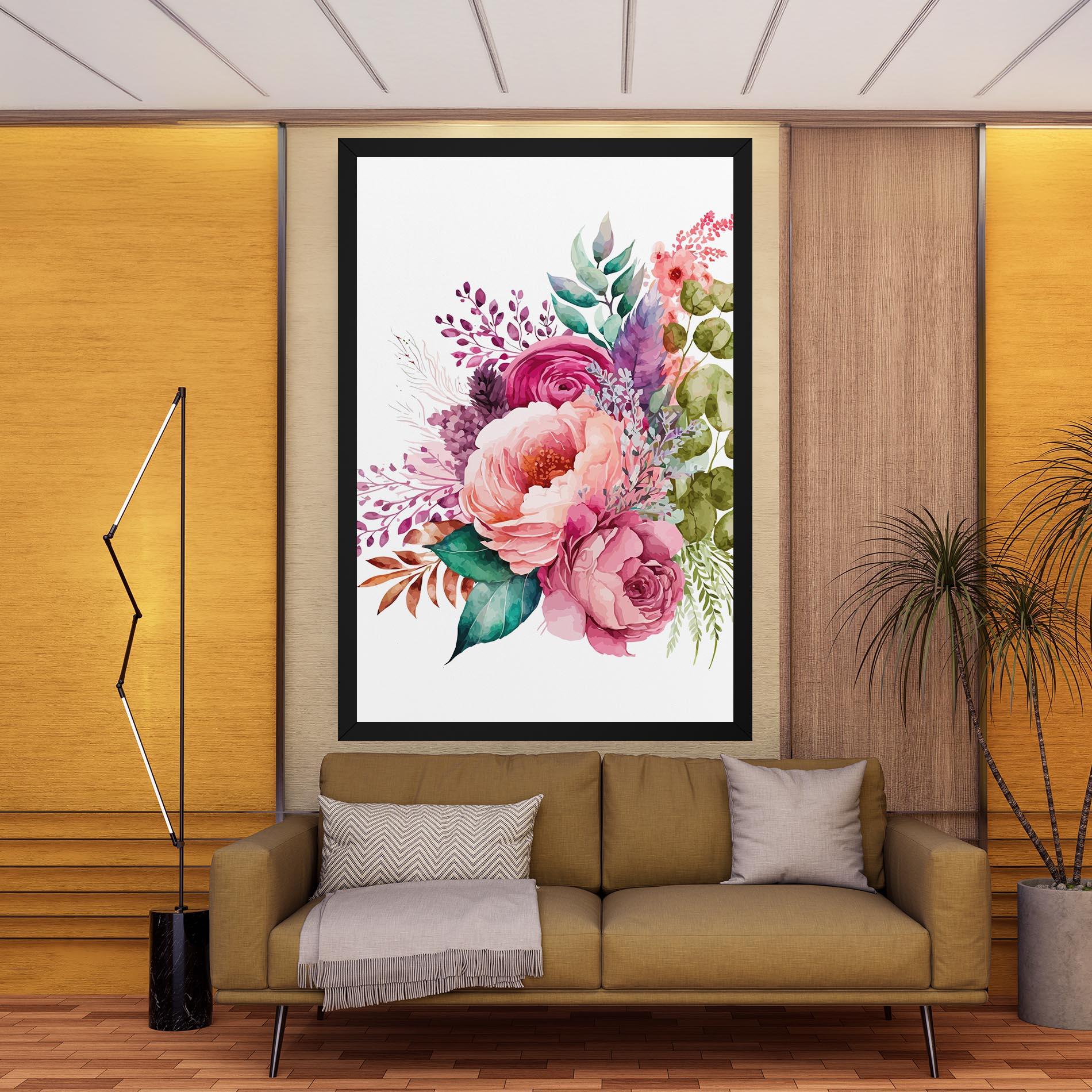 Vászonkép Bouquet Of Pink Roses mockup 9