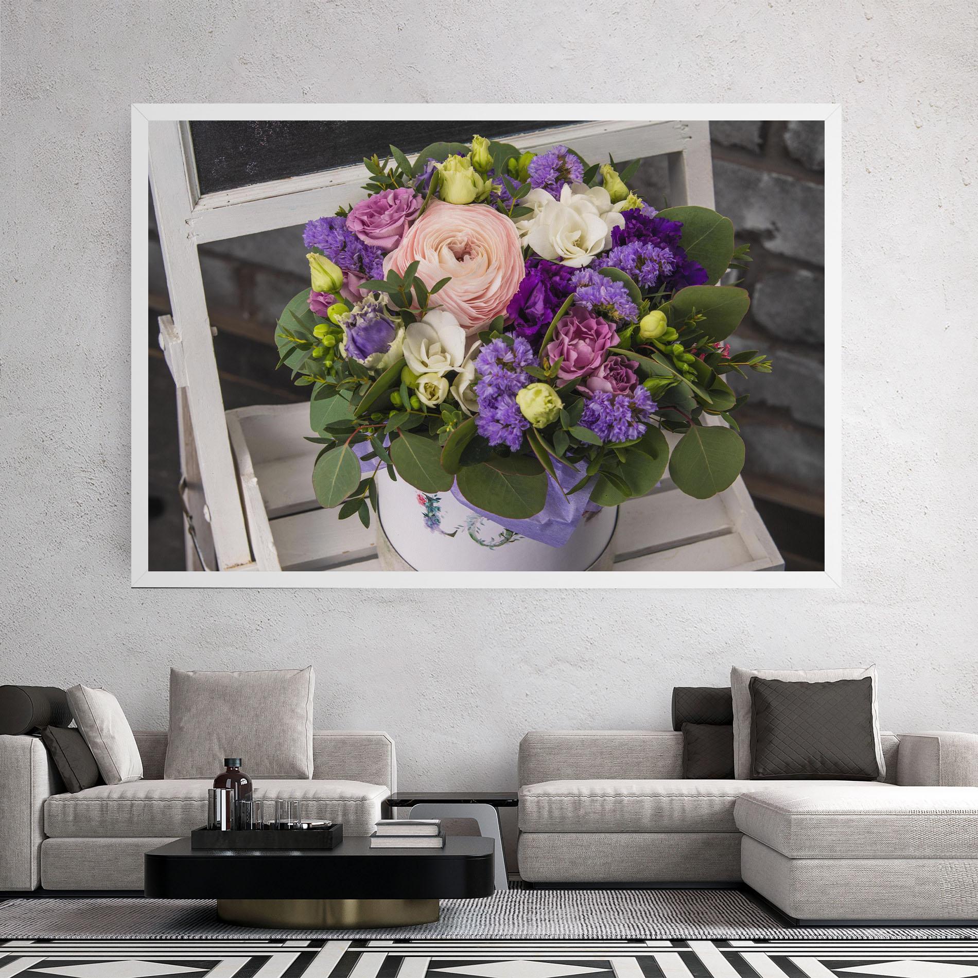 Vászonkép Big Pink Rose Bouquet mockup 2