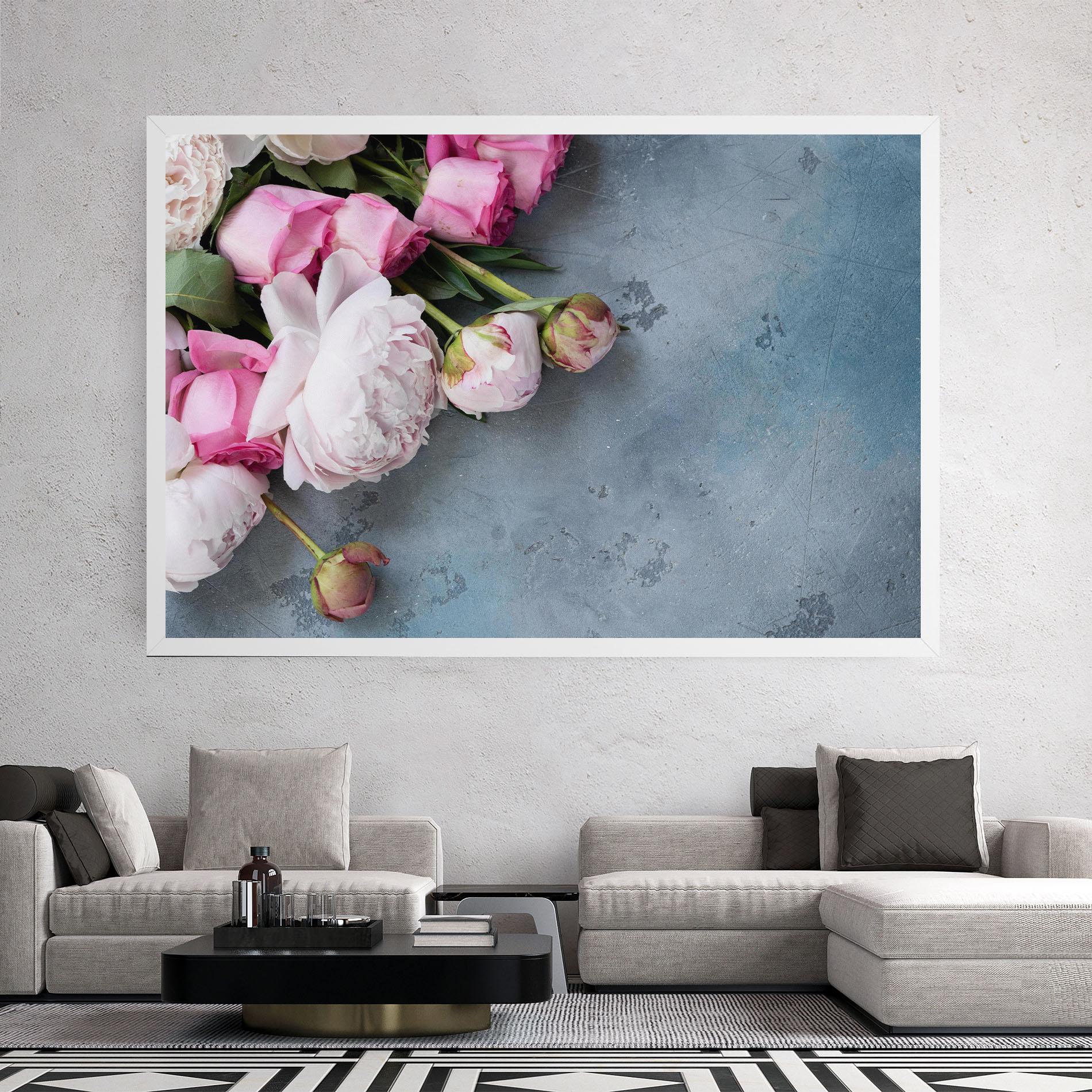 Vászonkép Cute Pink Peonies mockup 2