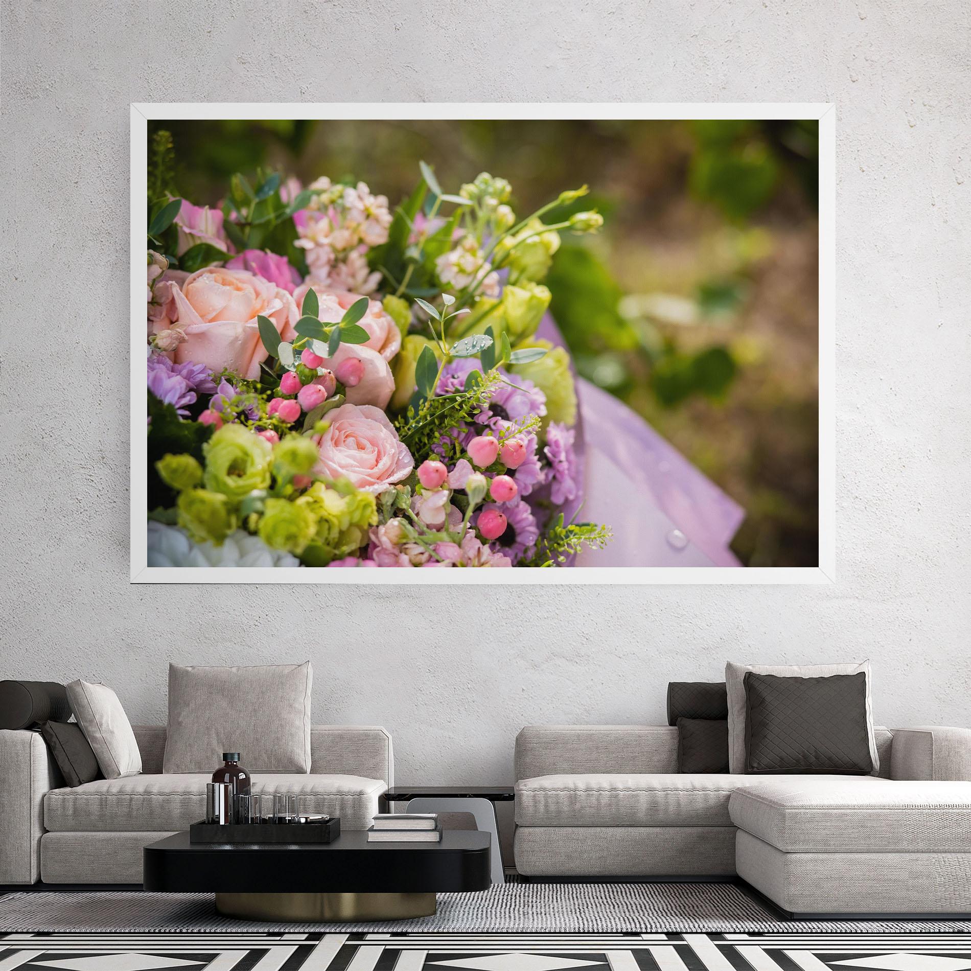 Vászonkép Green Pink Bouquet mockup 2