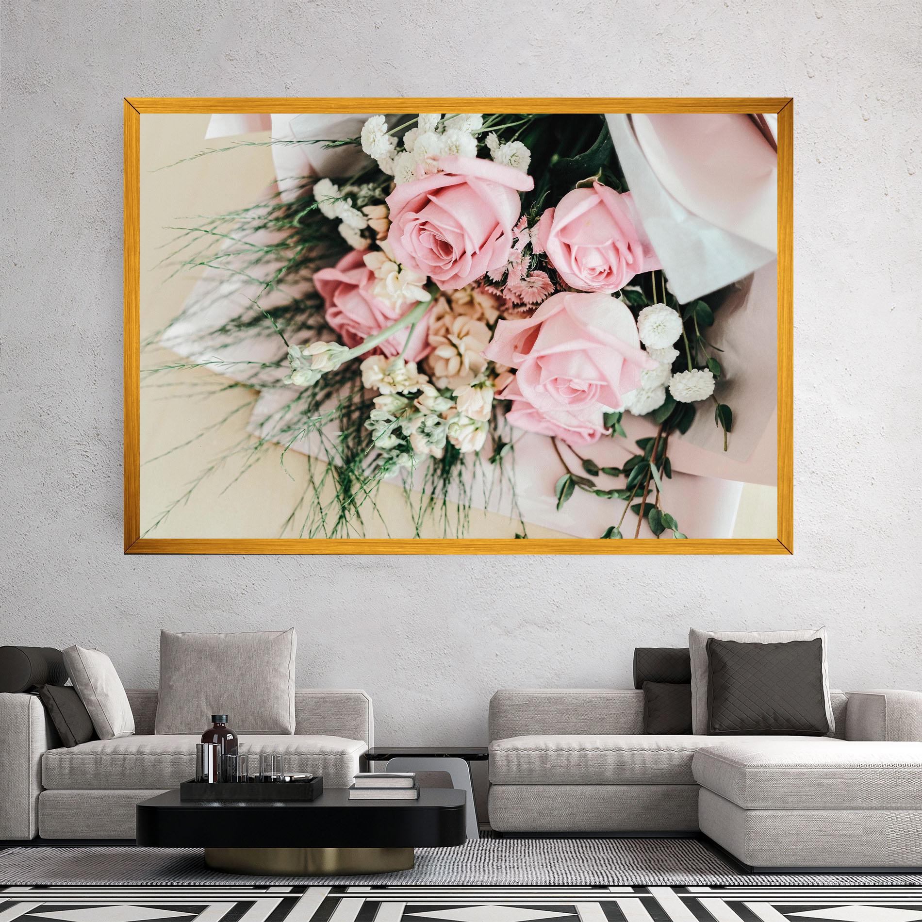 Vászonkép Baby Pink Bouquet mockup 2