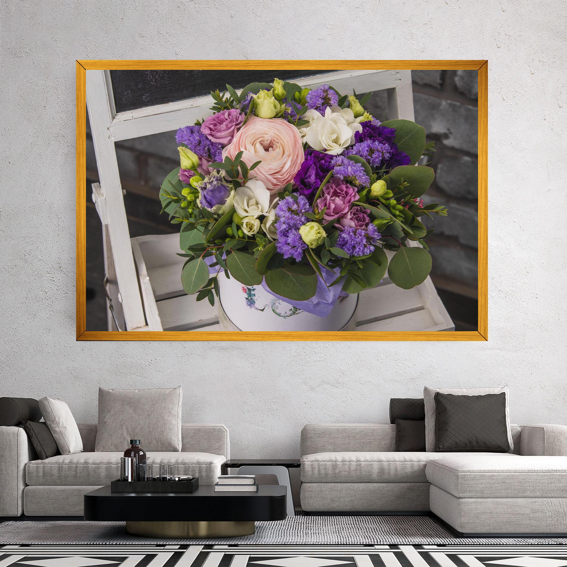 Vászonkép Big Pink Rose Bouquet mockup 2