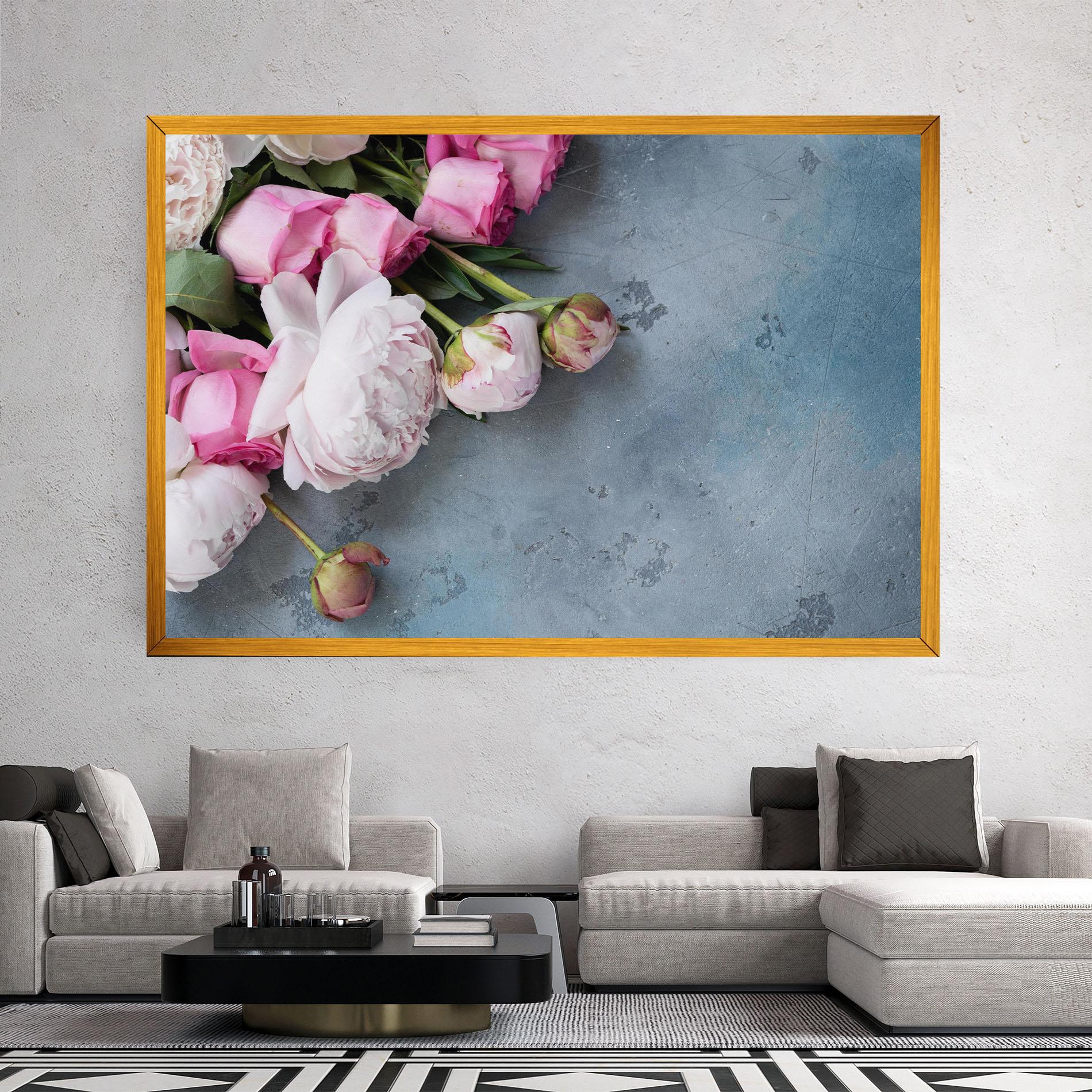 Vászonkép Cute Pink Peonies mockup 2