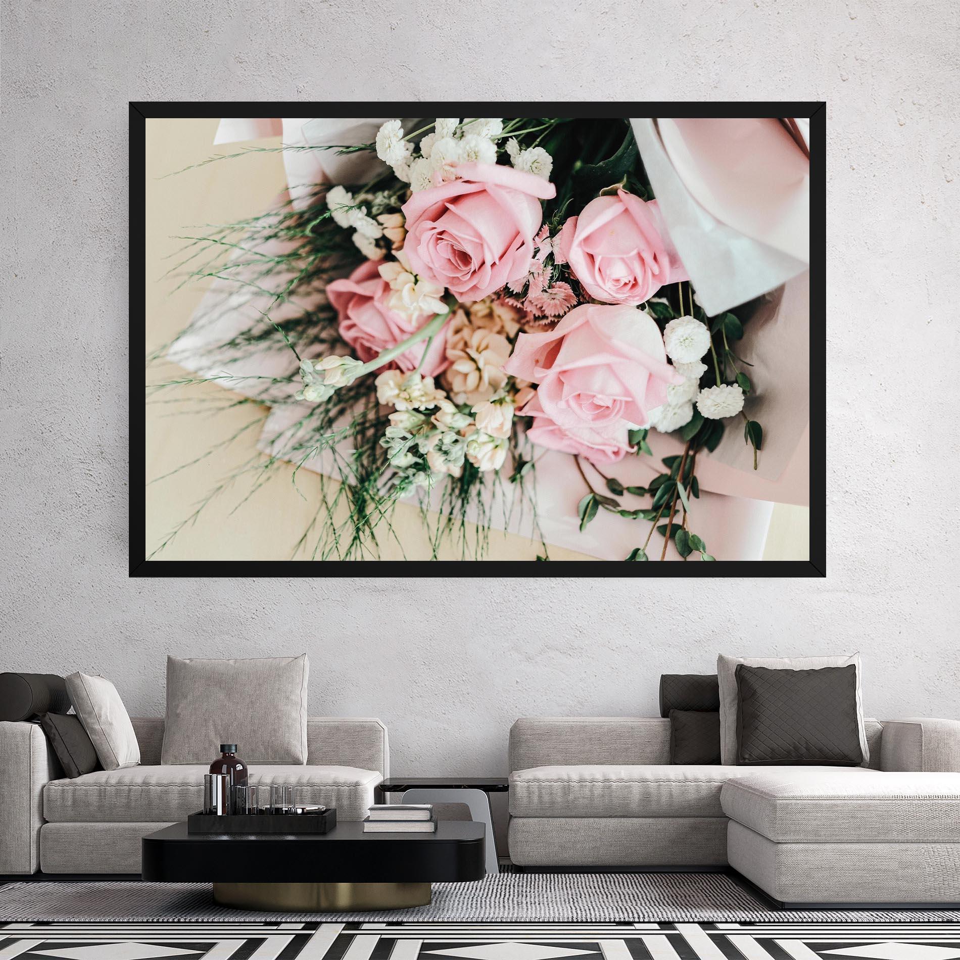 Vászonkép Baby Pink Bouquet mockup 2