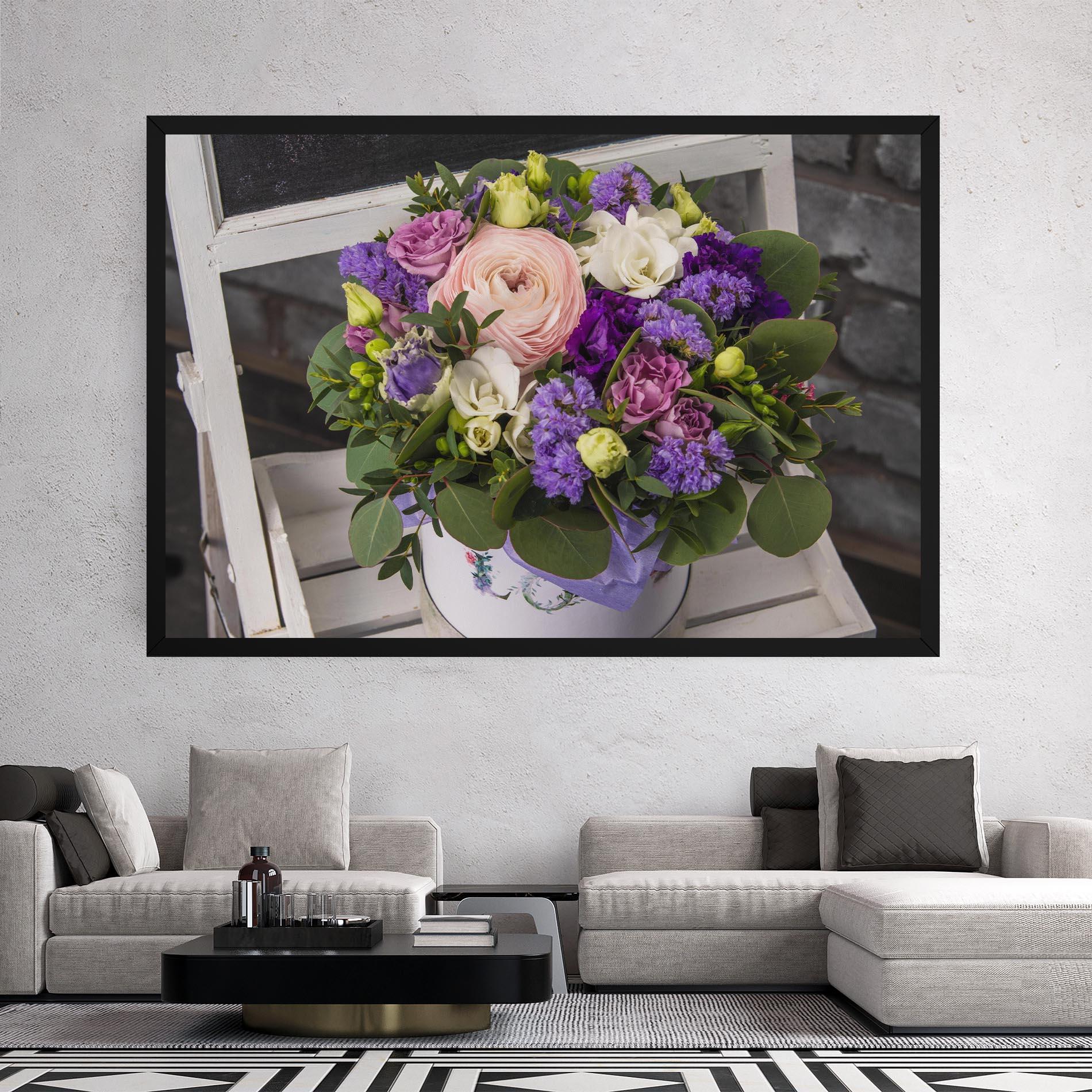 Vászonkép Big Pink Rose Bouquet mockup 2