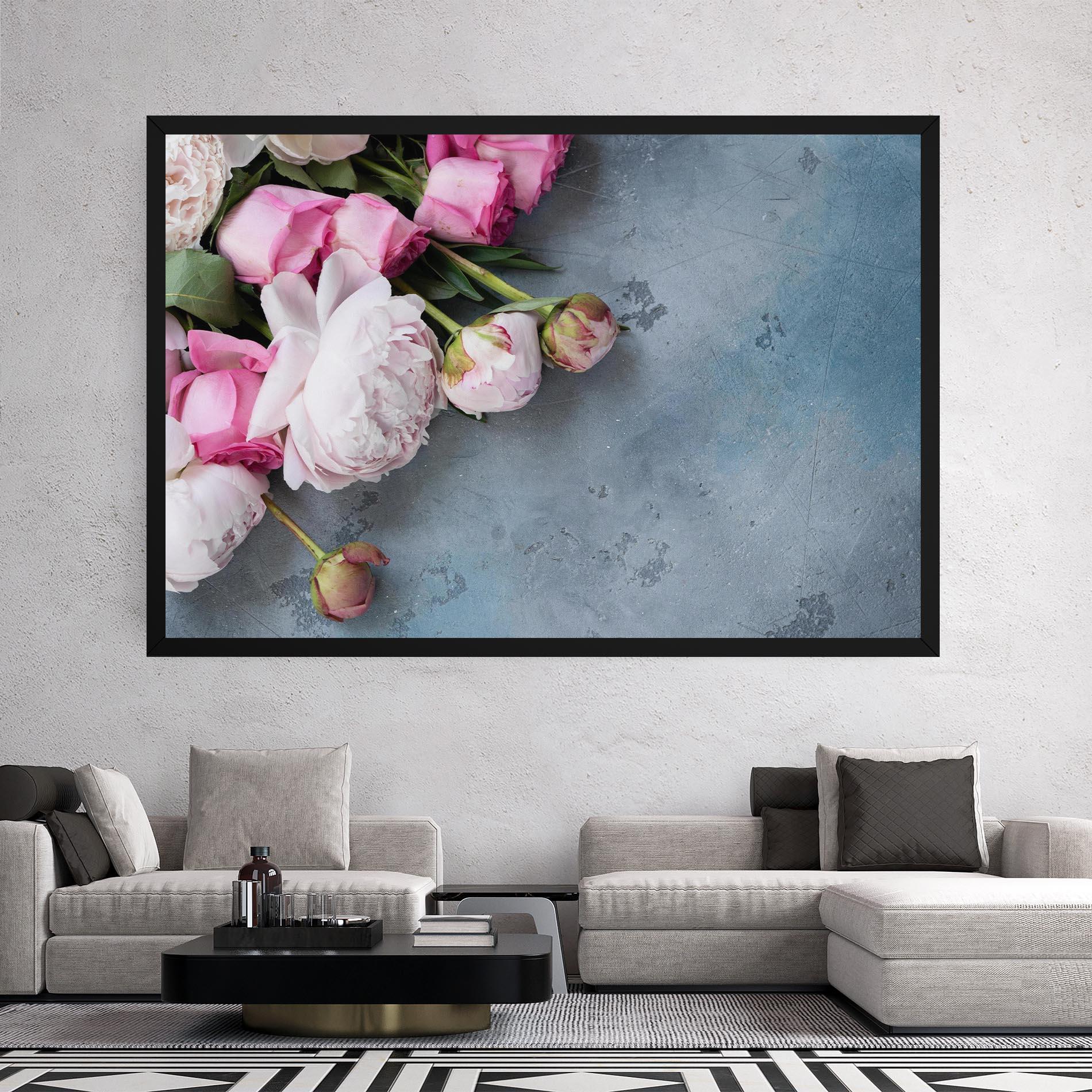 Vászonkép Cute Pink Peonies mockup 2