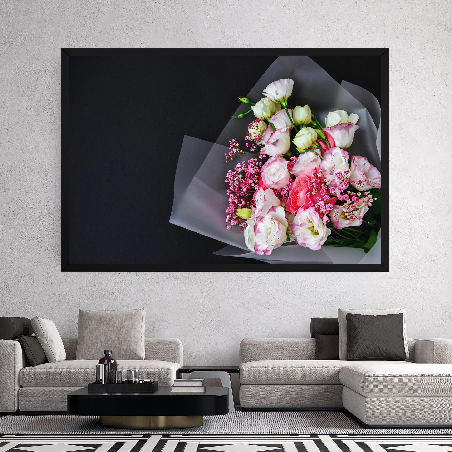 Vászonkép Cute Roses Bouquet mockup 2