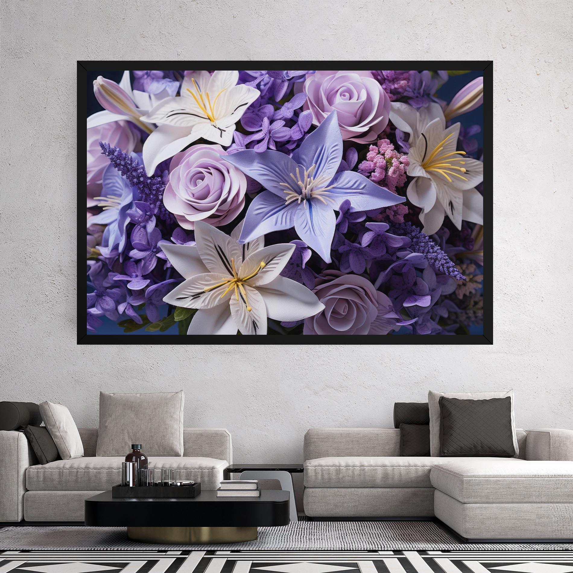 Vászonkép Purple Cute Bouquet mockup 2