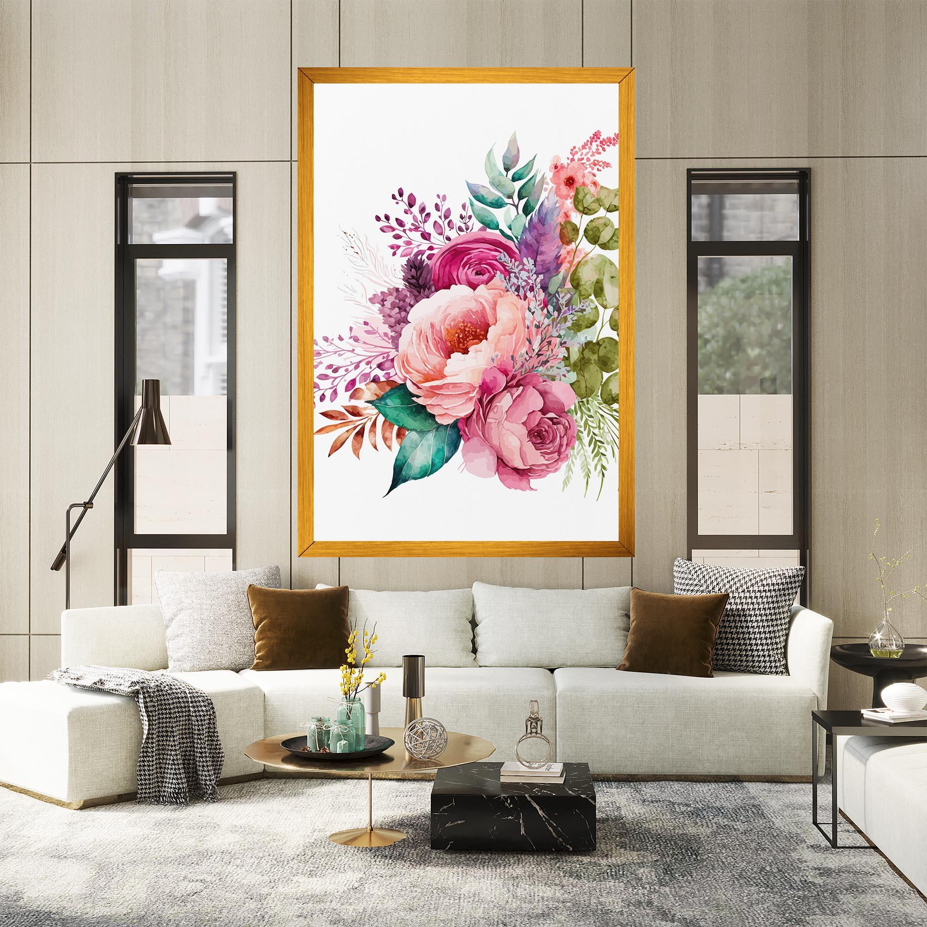 Vászonkép Bouquet Of Pink Roses mockup 2