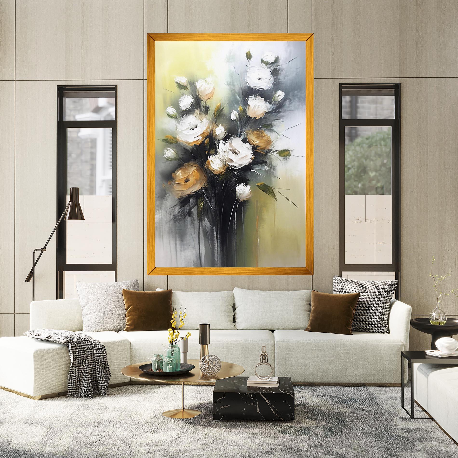 Vászonkép Bouquet Painting mockup 2