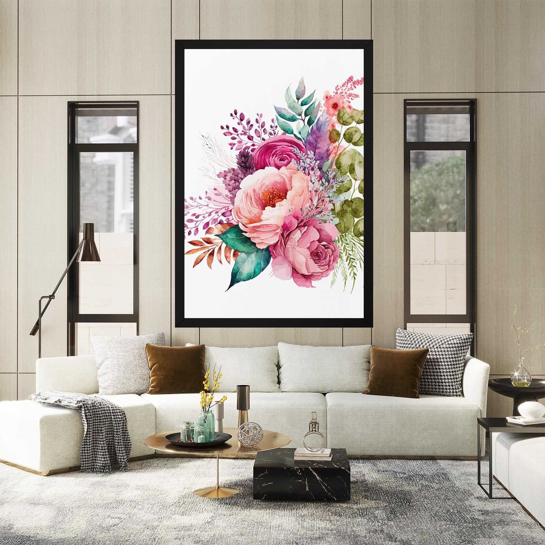 Vászonkép Bouquet Of Pink Roses mockup 2