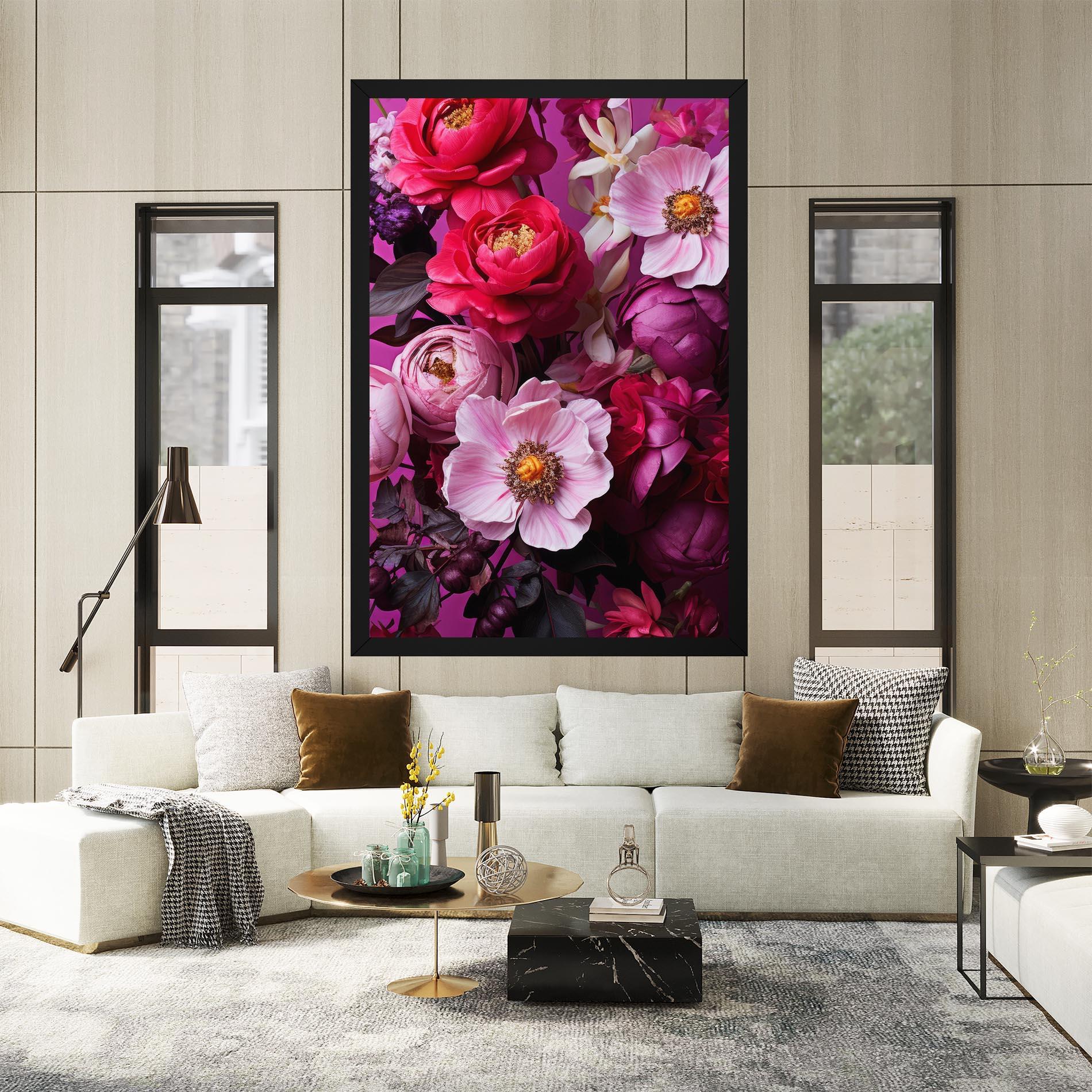 Vászonkép Pink Red Bouquet mockup 2