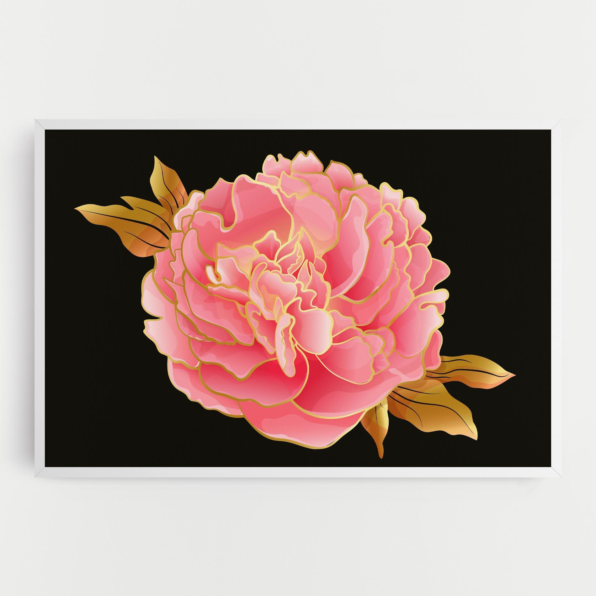 Vászonkép Gold Pinkk Peony mockup 0