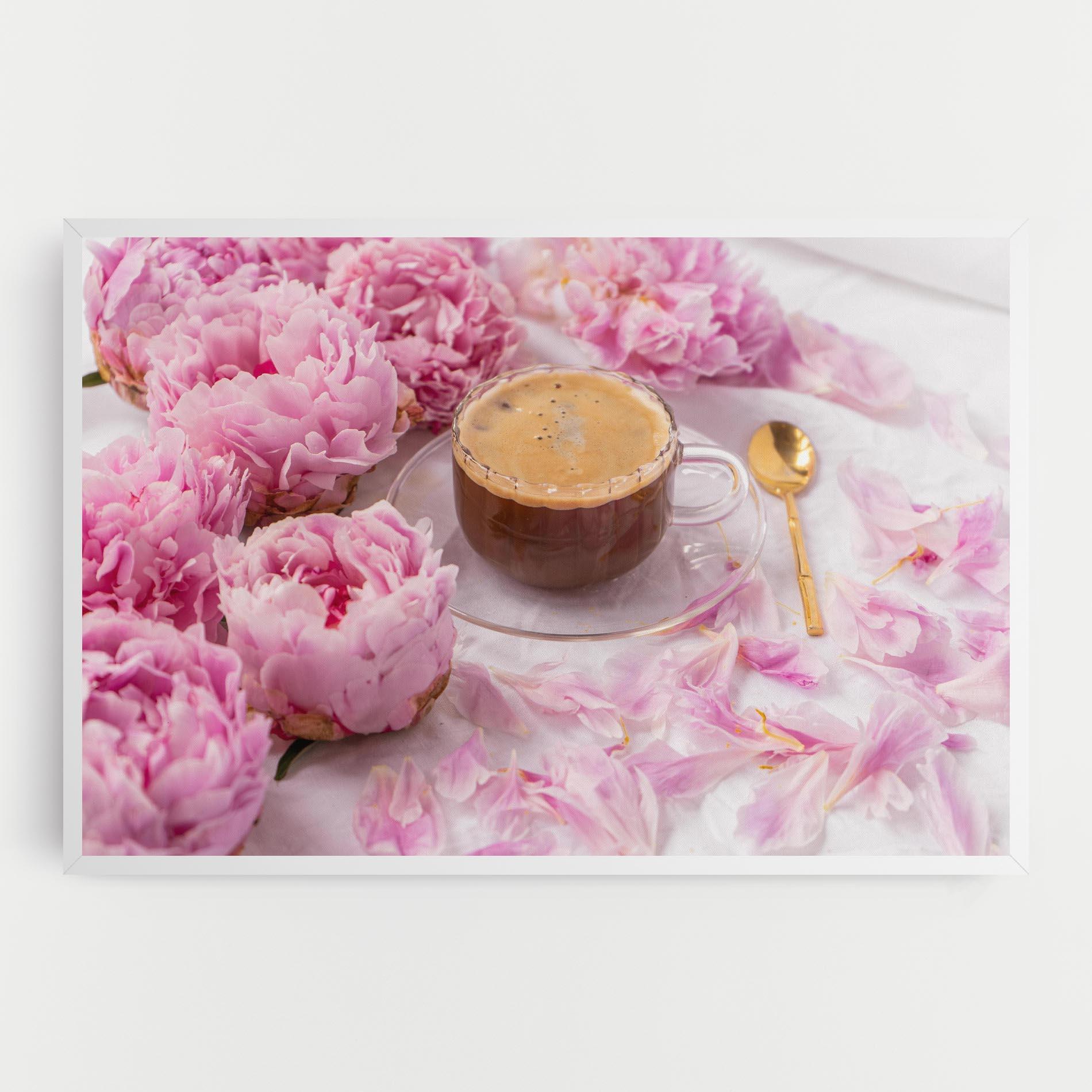 Vászonkép Peony And Coffee mockup 0
