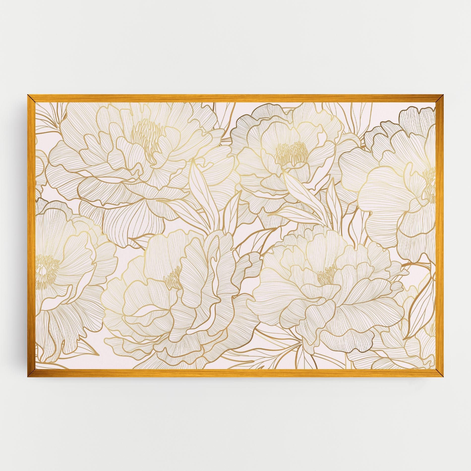 Vászonkép Golden Peony mockup 0