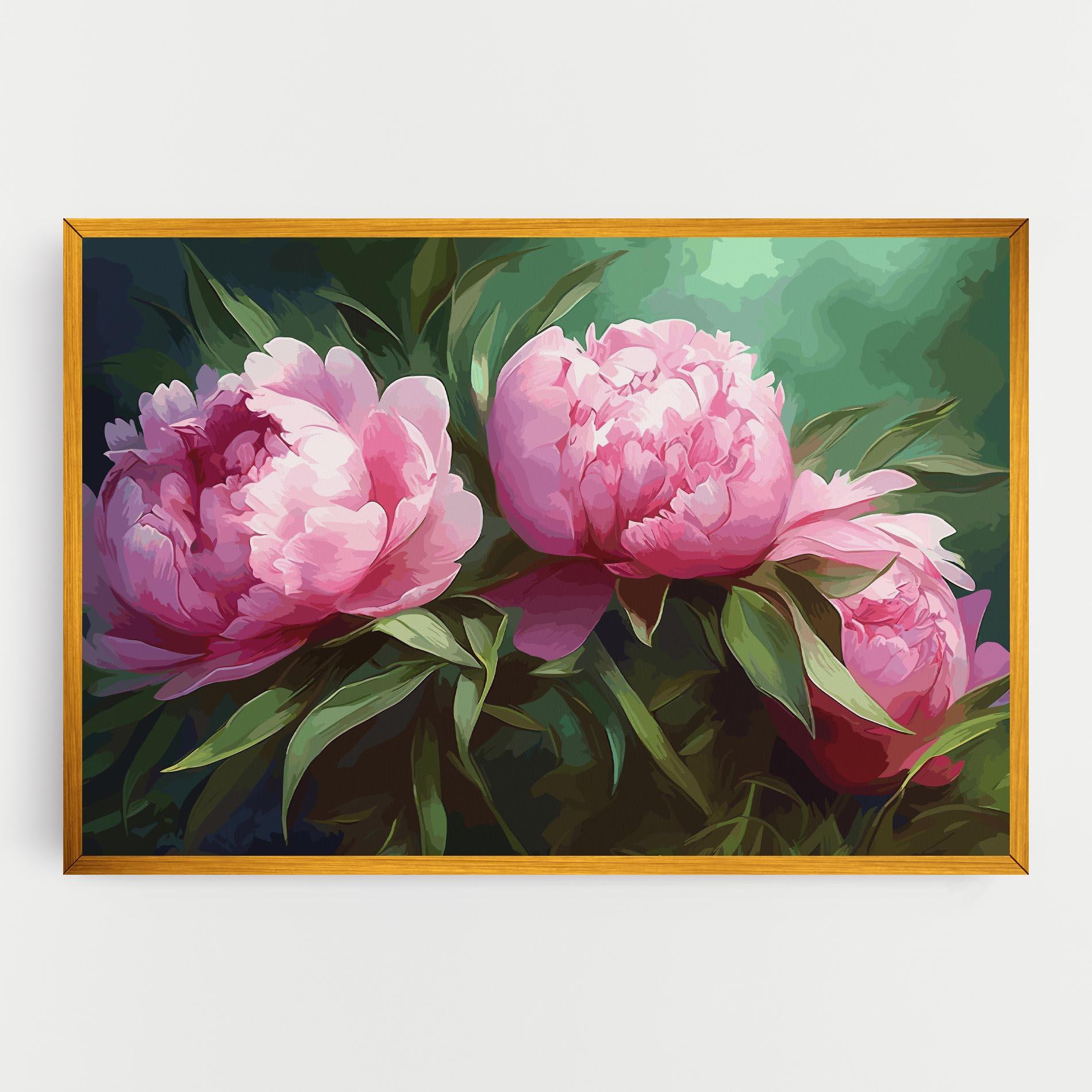 Vászonkép Peonies Art mockup 0