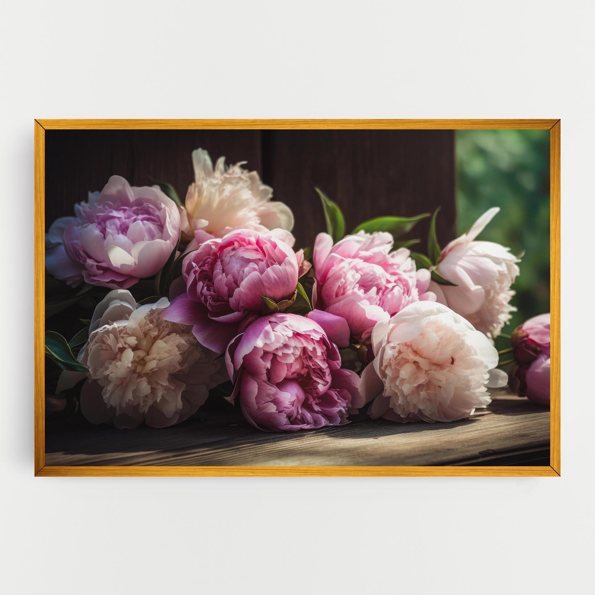Vászonkép Peonies On The Table mockup 0