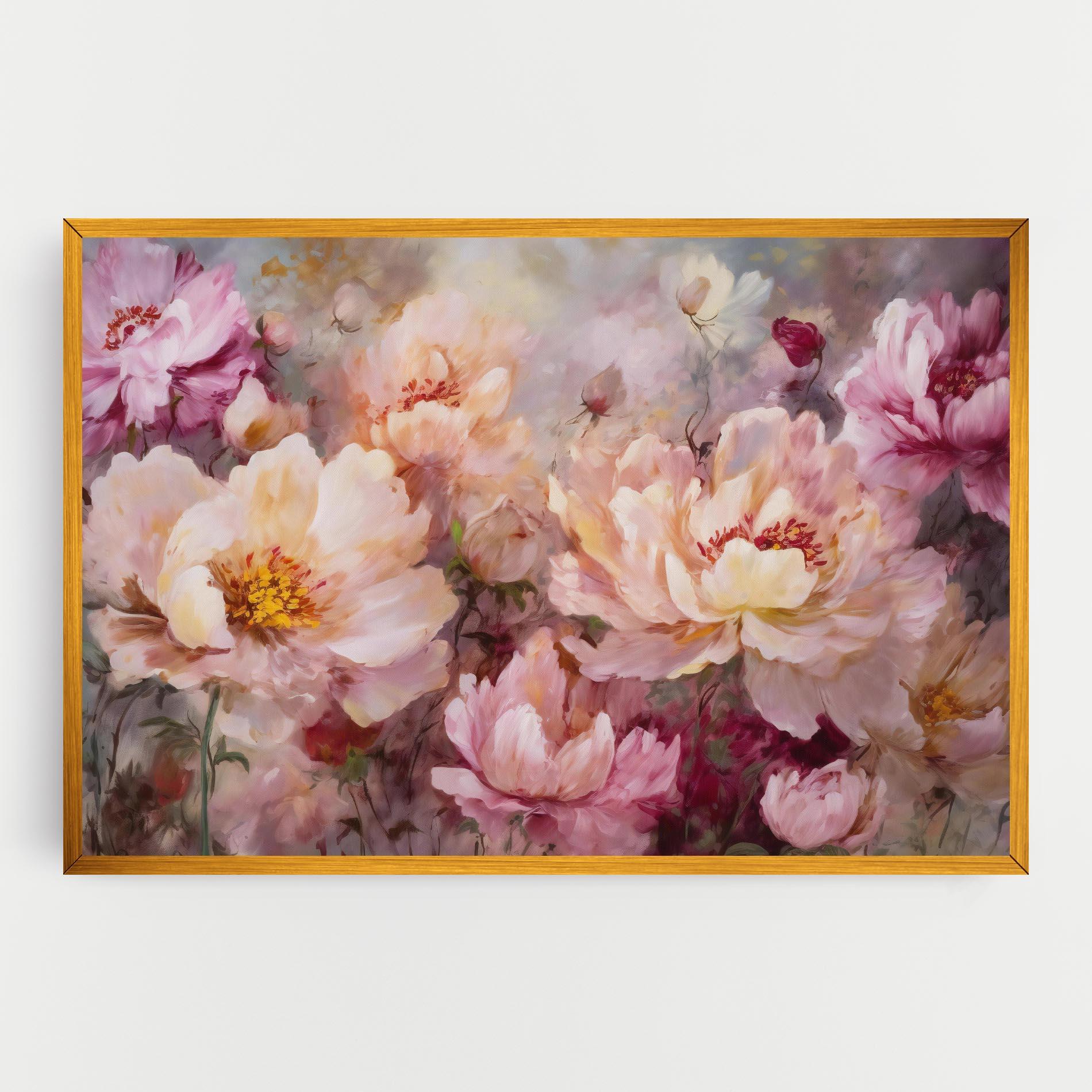 Vászonkép Peony Painting Art mockup 0