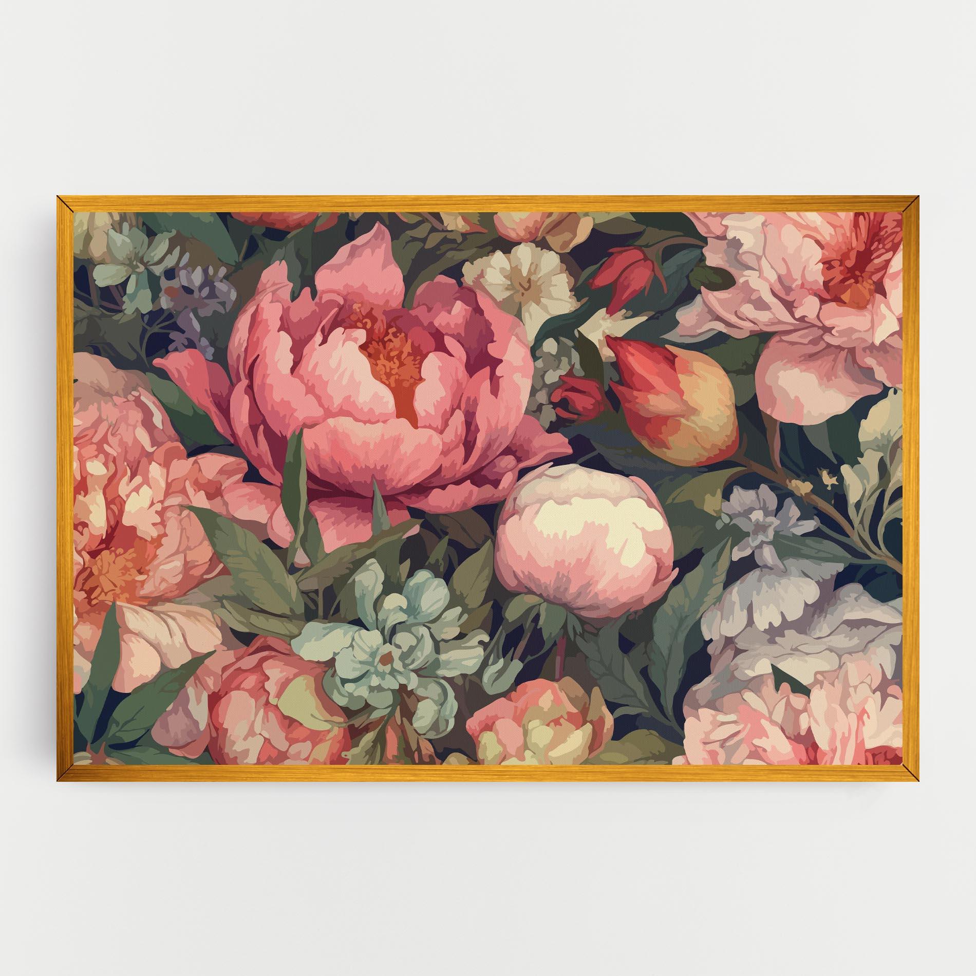 Vászonkép Pretty Artistic Peony mockup 0