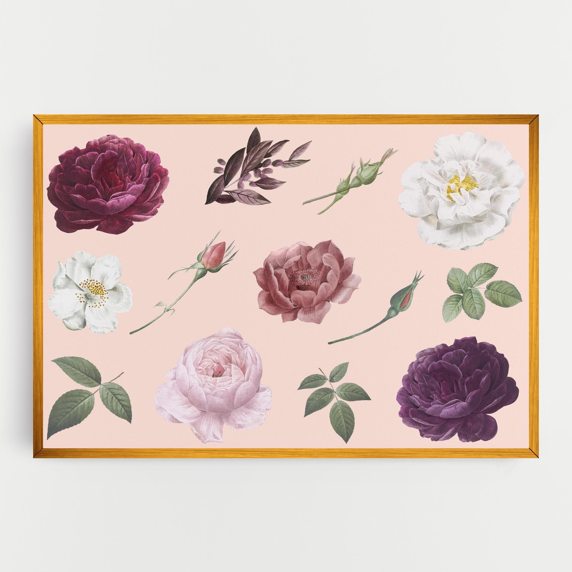 Vászonkép Rose And Peony mockup 0