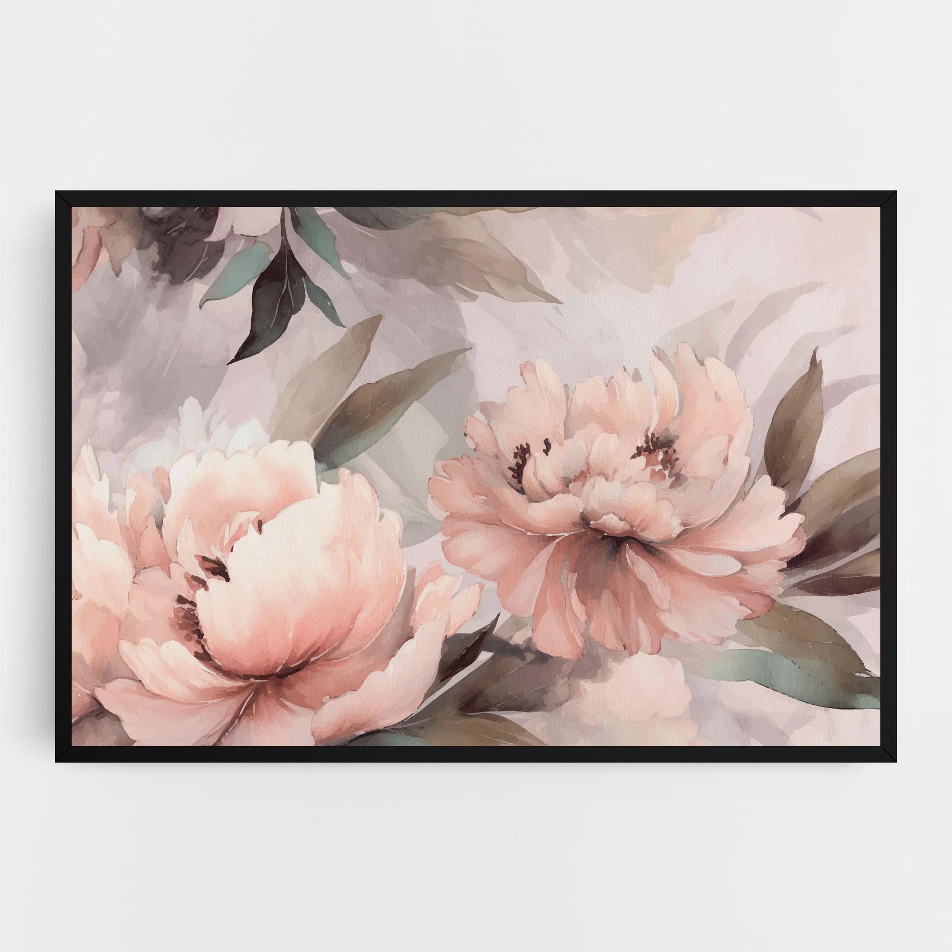 Vászonkép Dreamy Peony Art mockup 0