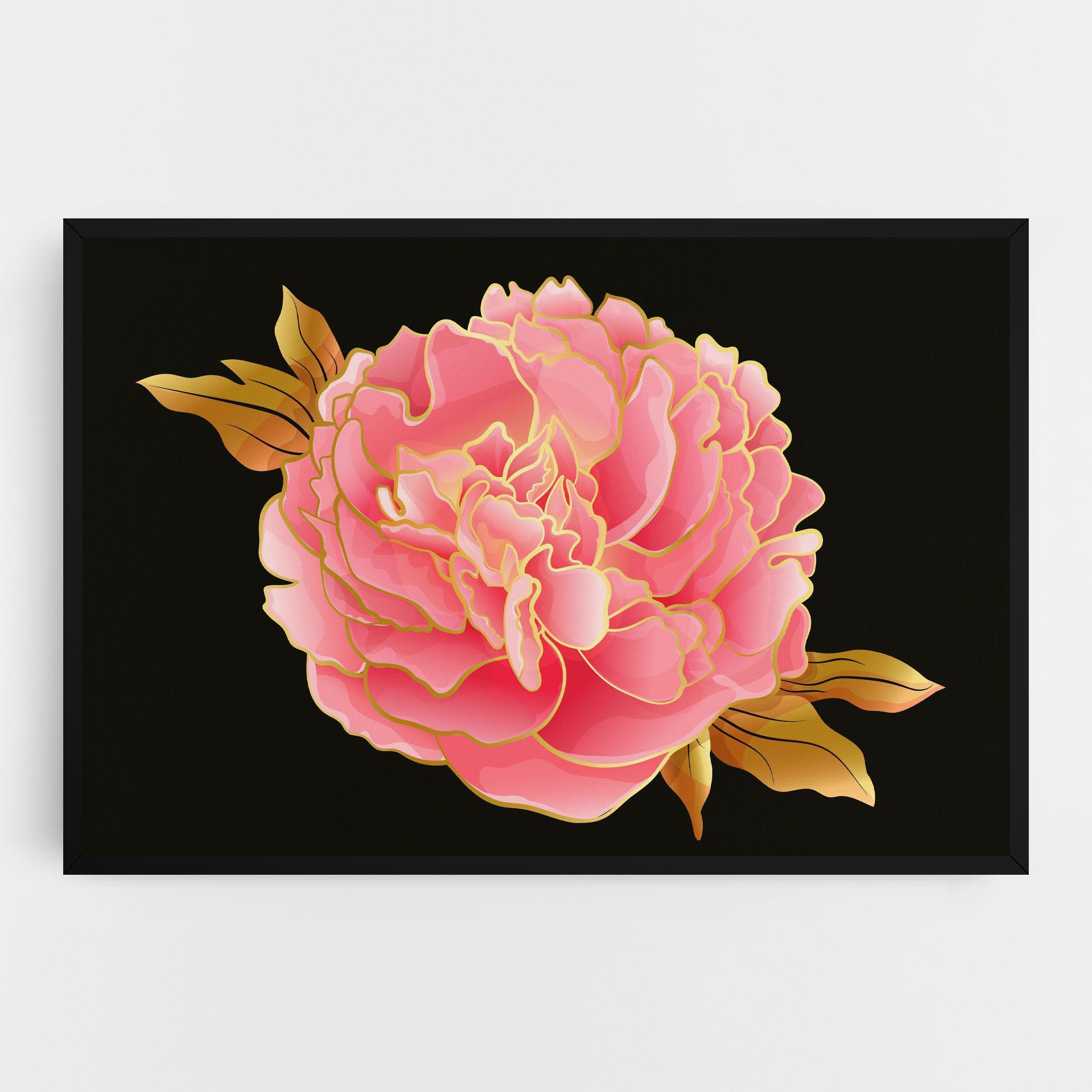 Vászonkép Gold Pinkk Peony mockup 0