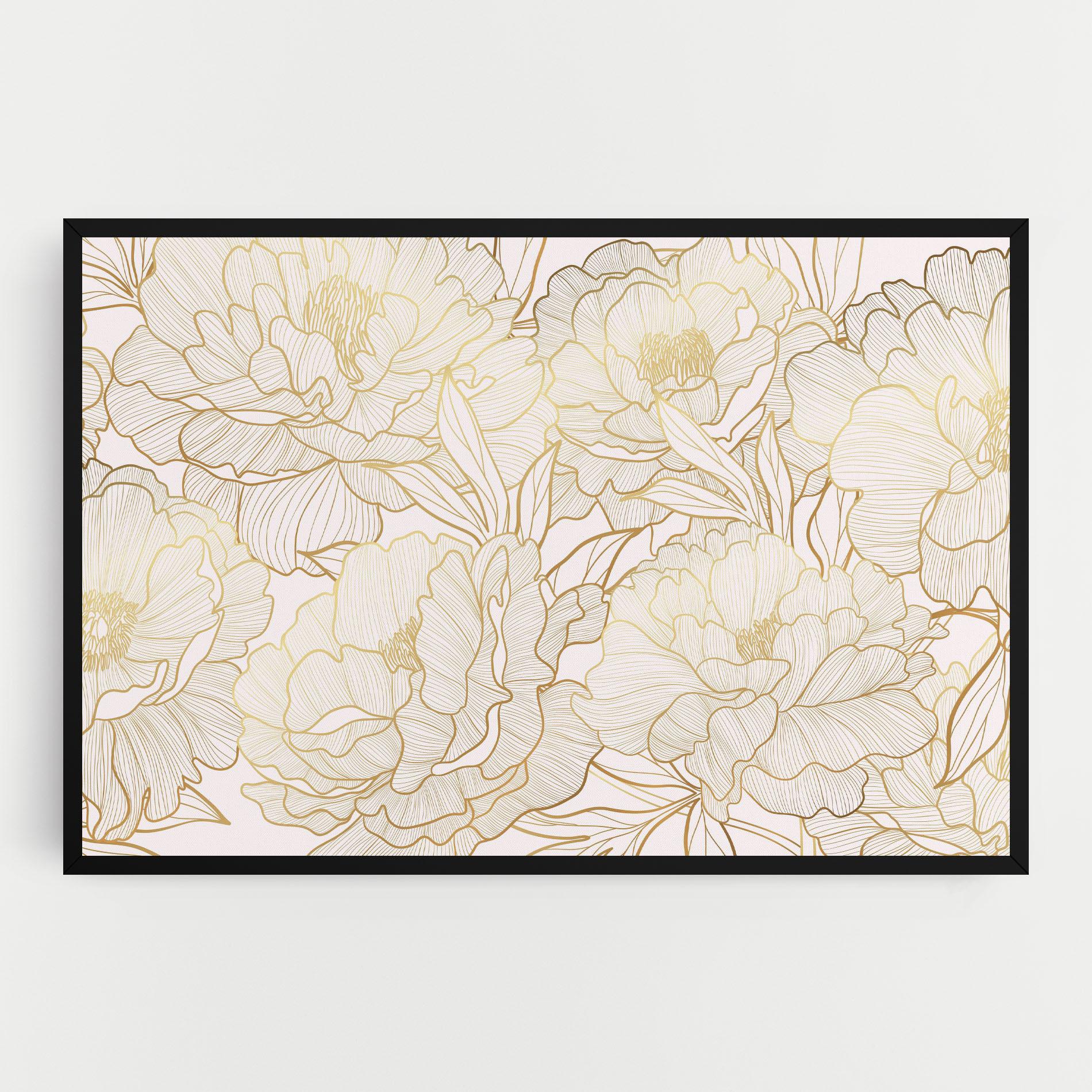 Vászonkép Golden Peony mockup 0