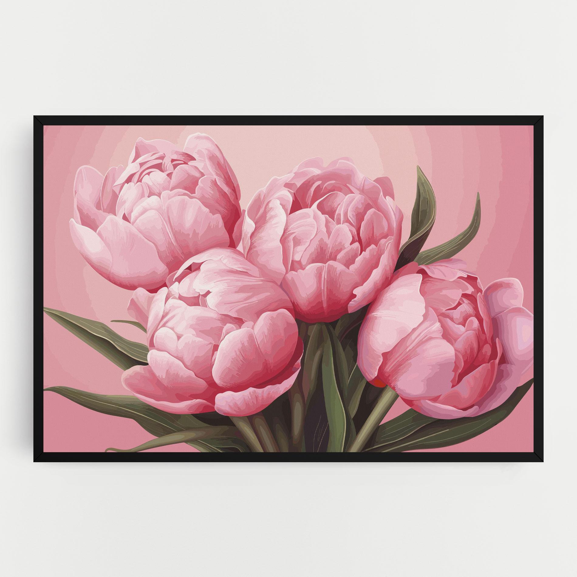 Vászonkép Peony On Pink mockup 0