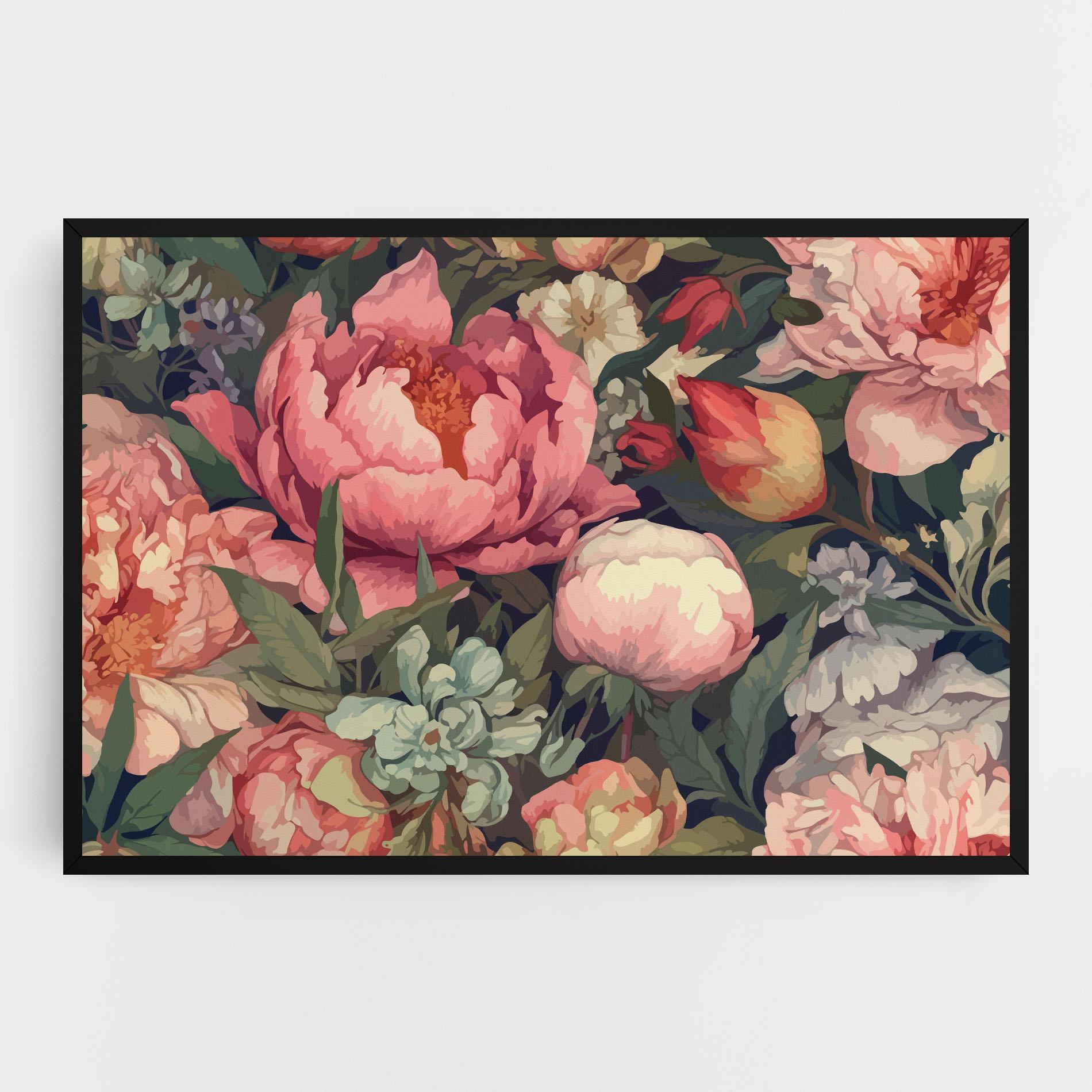 Vászonkép Pretty Artistic Peony mockup 0