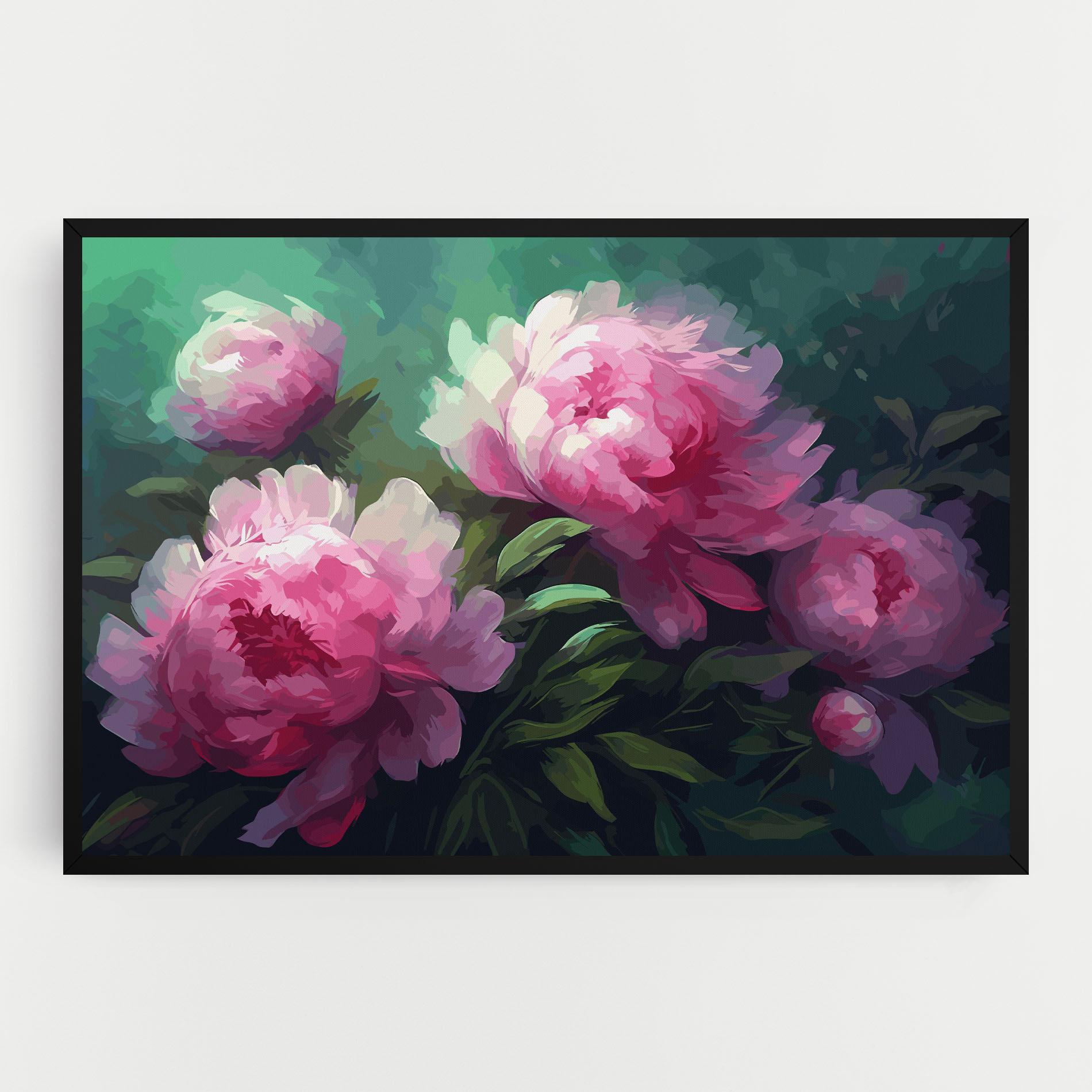 Vászonkép Pretty Peony Paint mockup 0