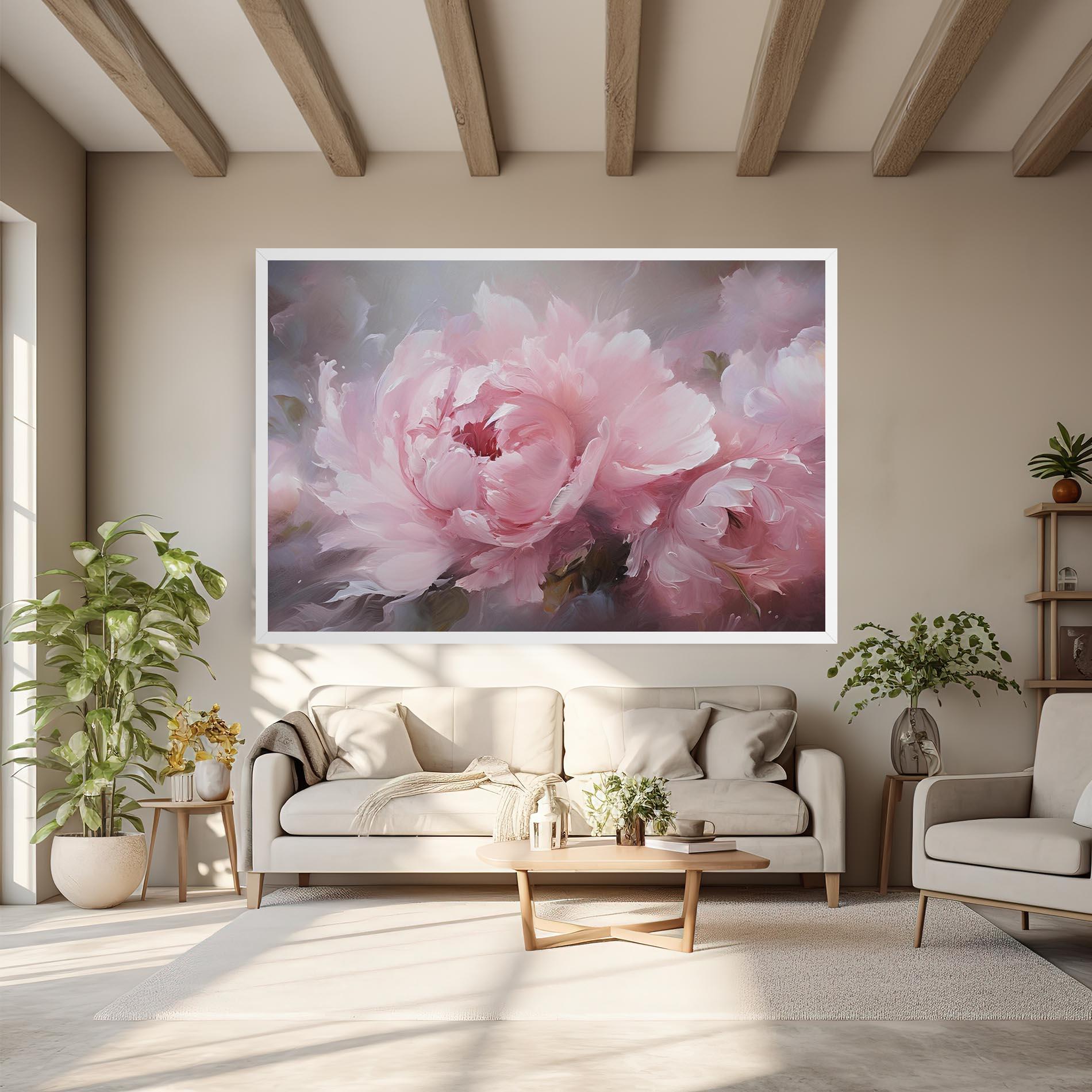 Vászonkép Dreamy Painting Peony mockup 6