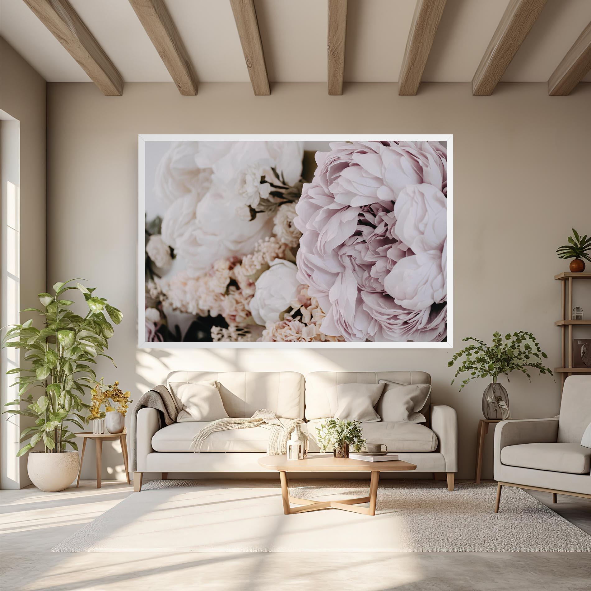 Vászonkép Grey Peony Bouquet mockup 6