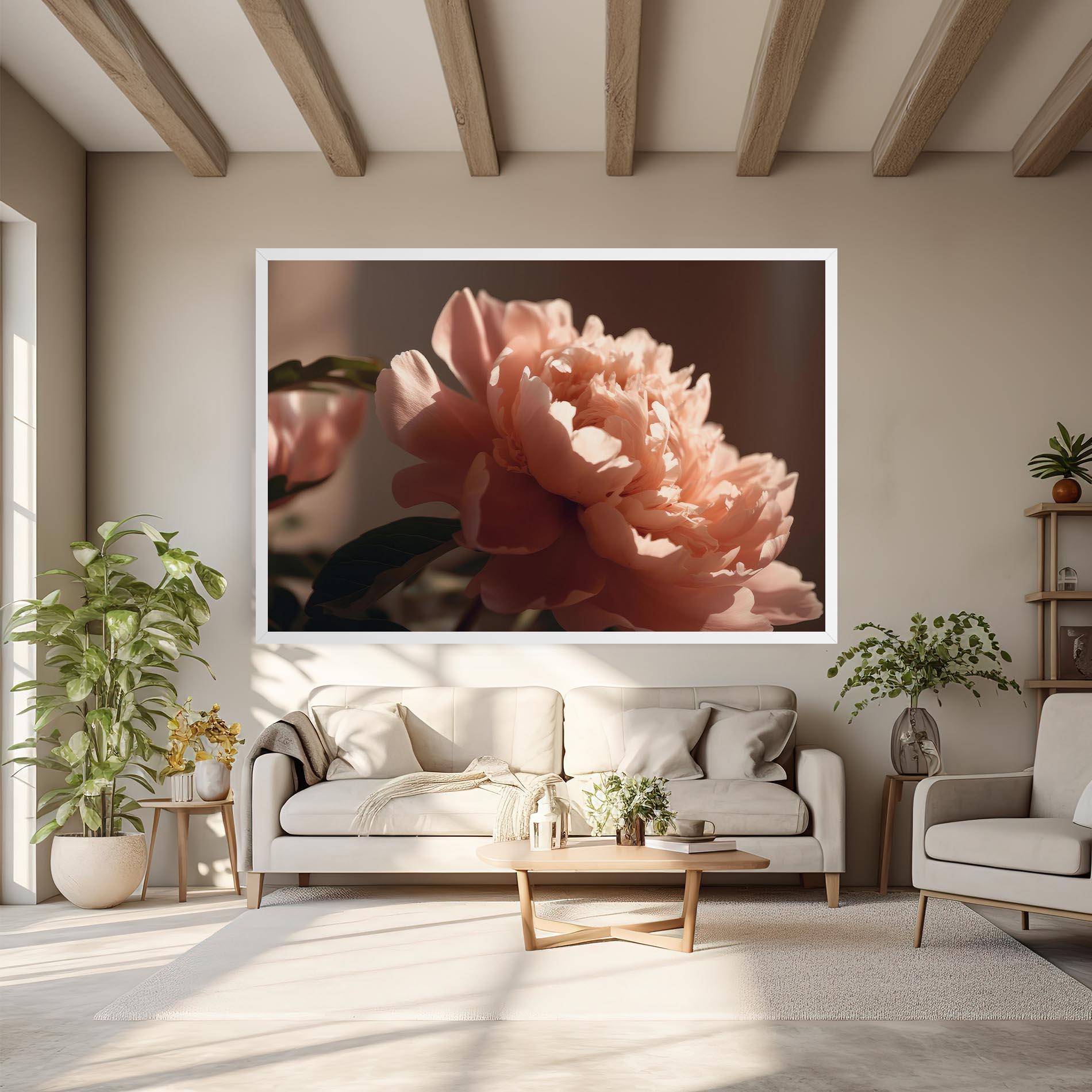 Vászonkép Light Orange Peony View mockup 6