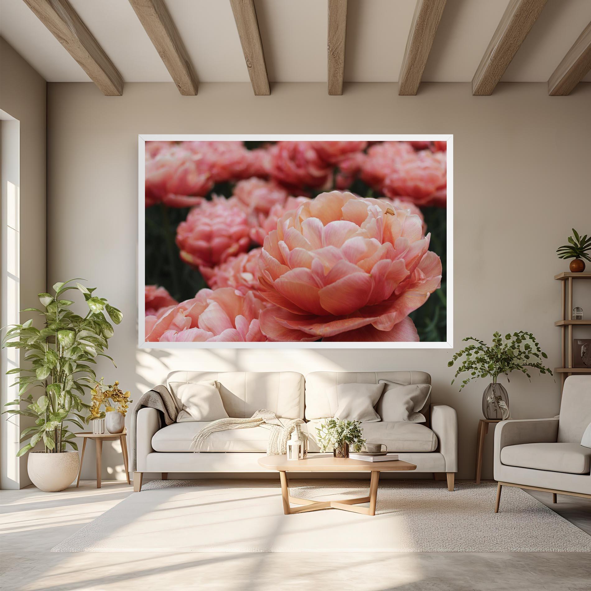 Vászonkép Light Orange Peony mockup 6