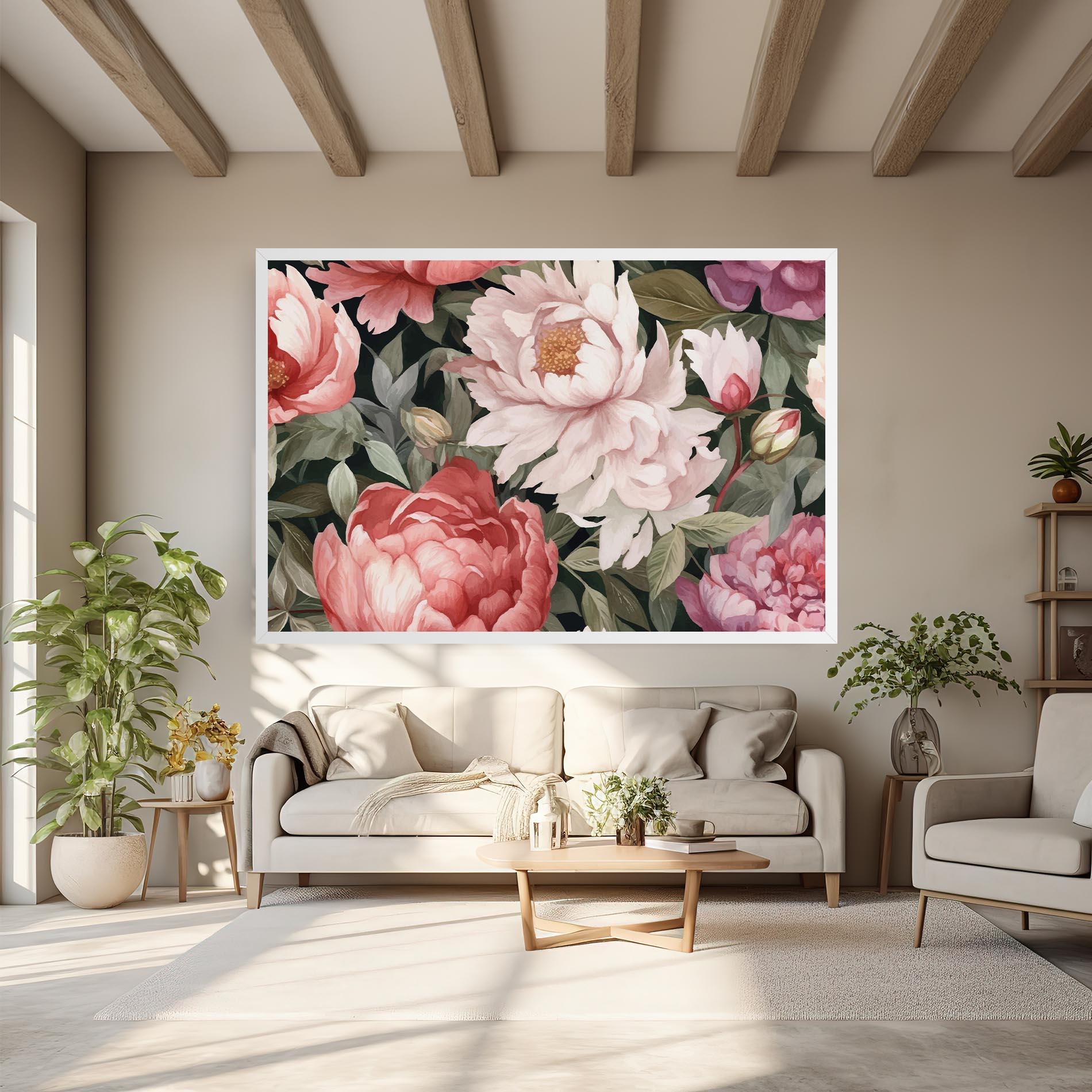 Vászonkép Light Peony Art mockup 6