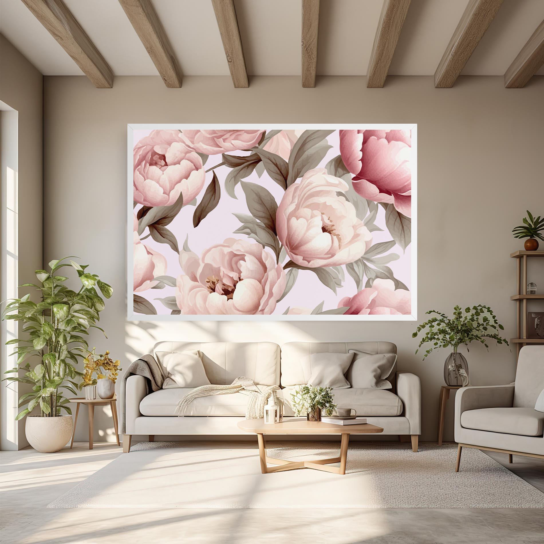 Vászonkép Pink Peony Buds mockup 6