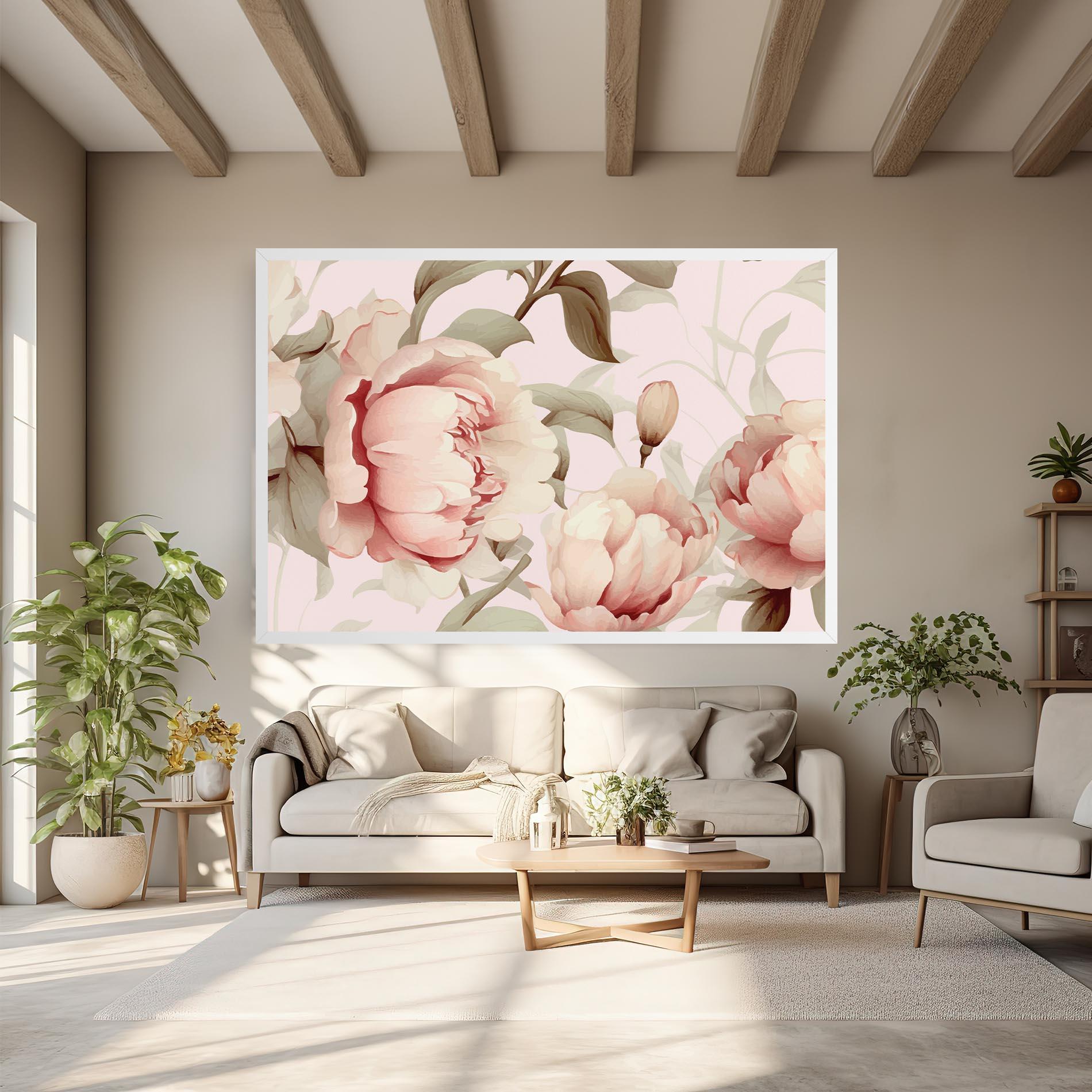 Vászonkép Pink Pretty Peony mockup 6