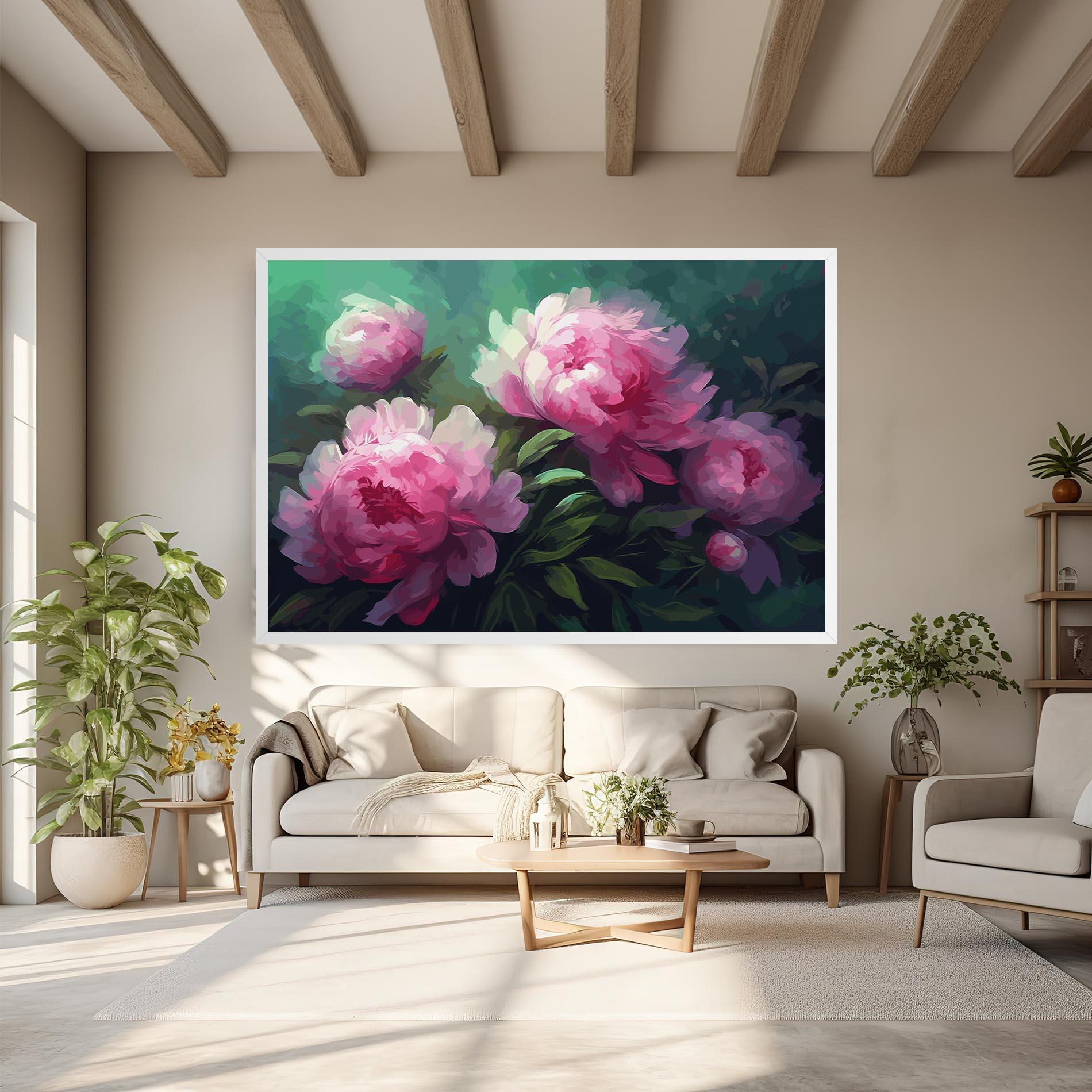Vászonkép Pretty Peony Paint mockup 6
