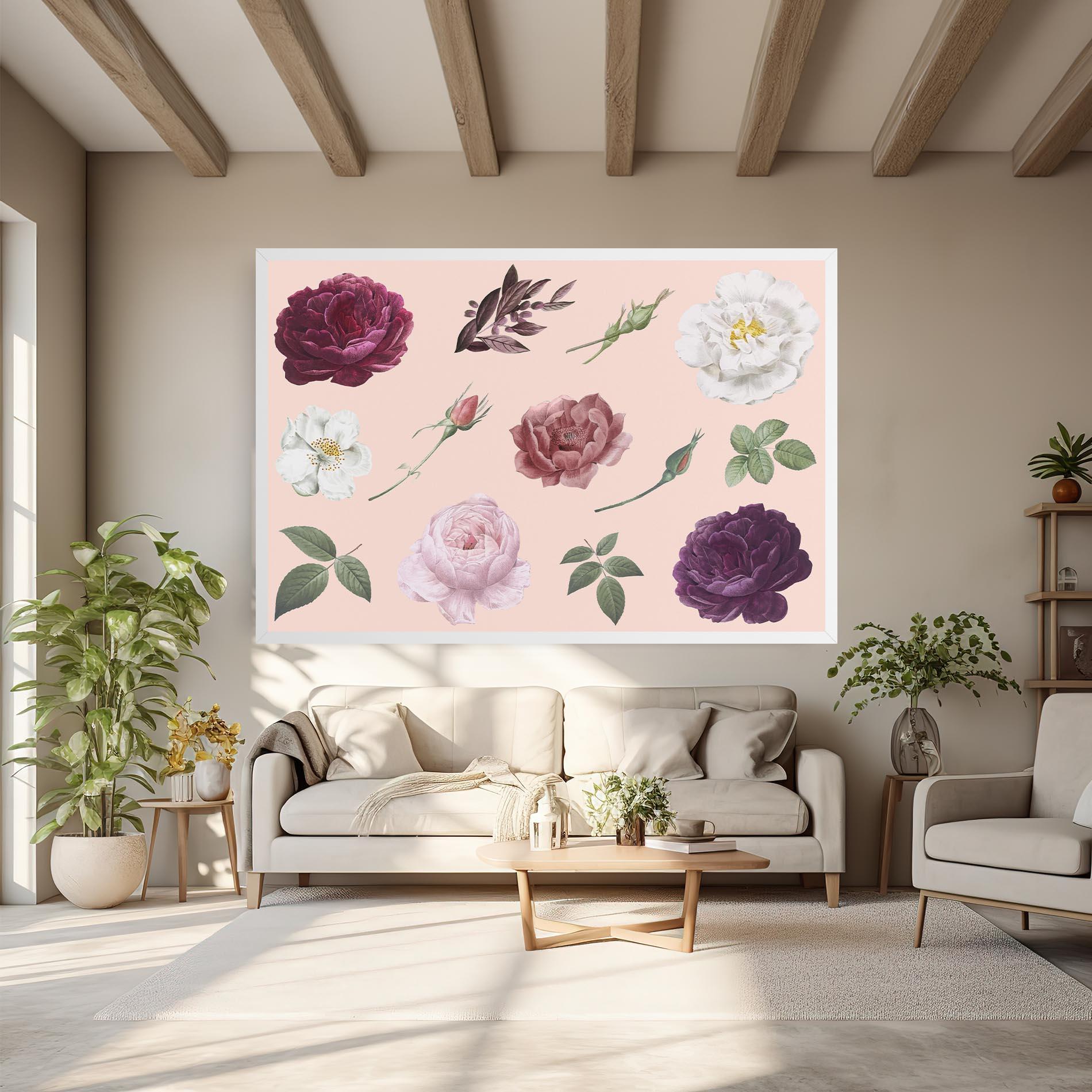 Vászonkép Rose And Peony mockup 6