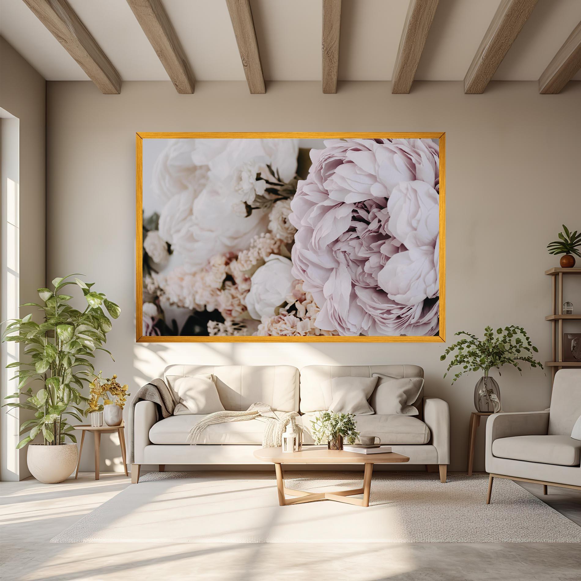 Vászonkép Grey Peony Bouquet mockup 6