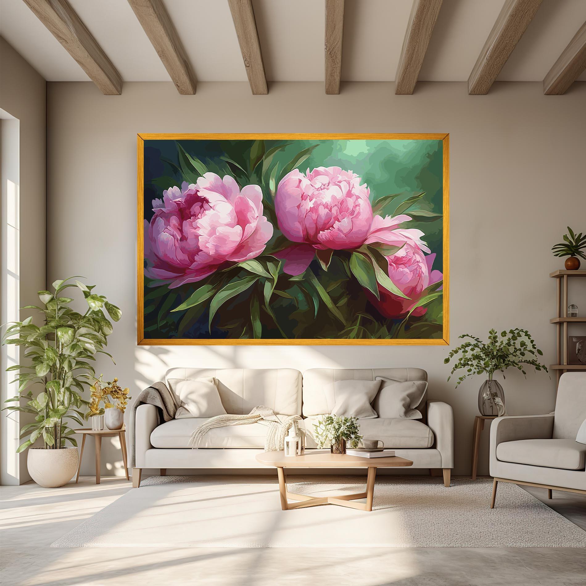 Vászonkép Peonies Art mockup 6