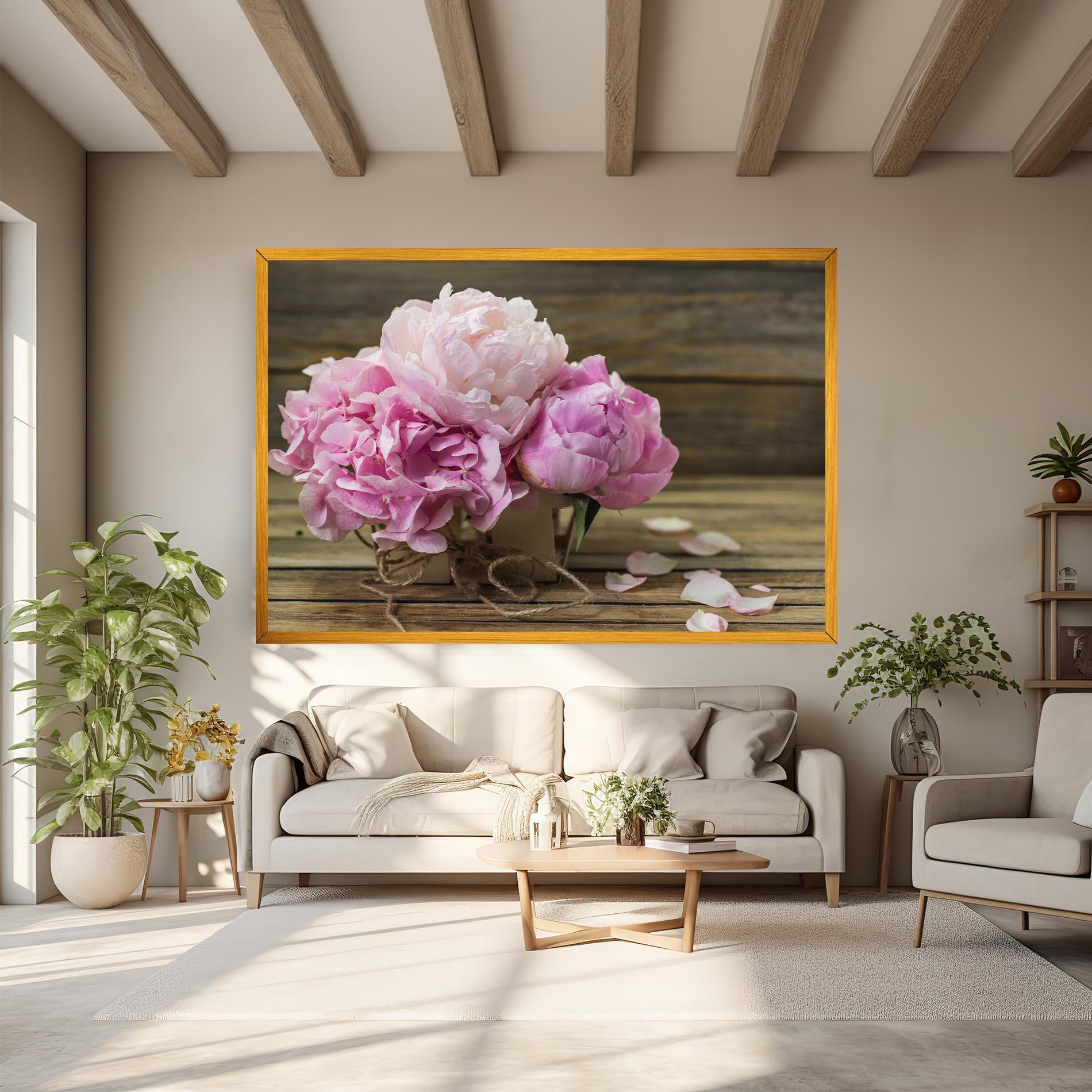 Vászonkép Peony On Table mockup 6